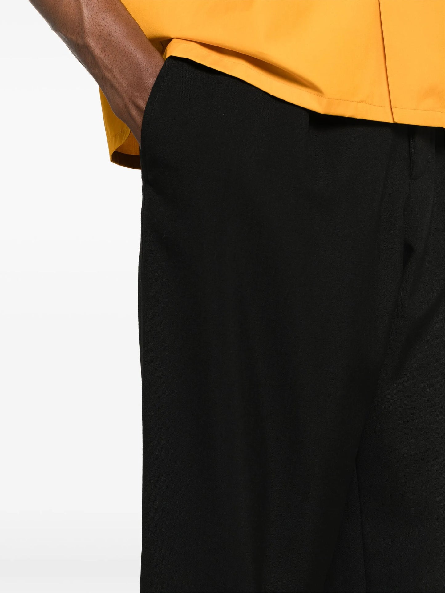 cropped wool tapered trousers