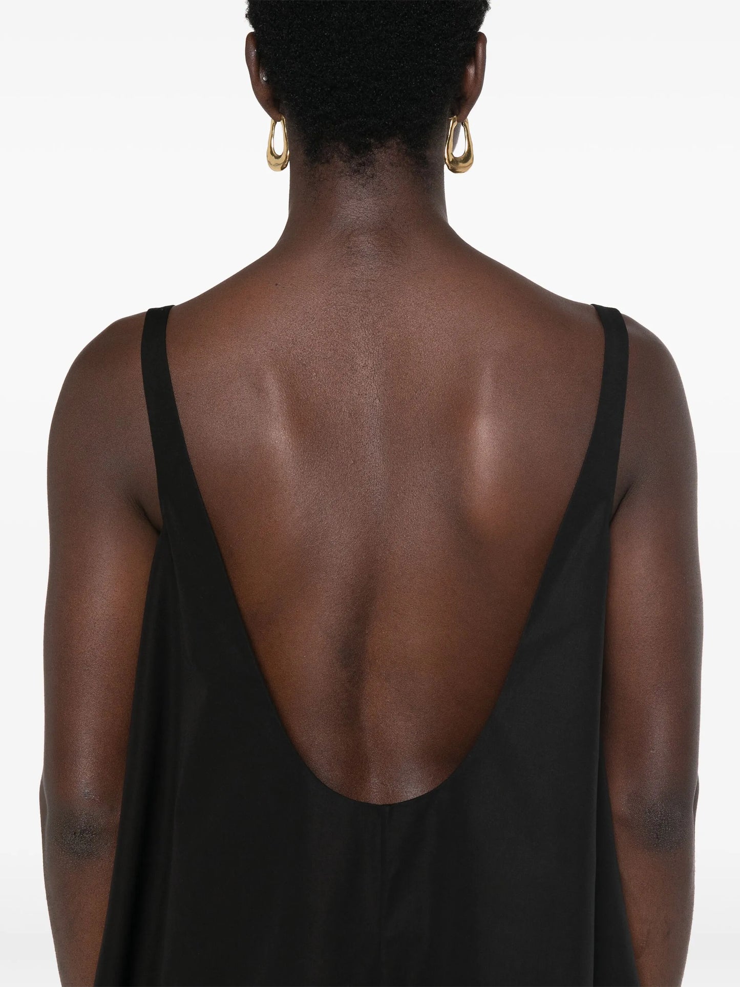 scoop-back mini dress