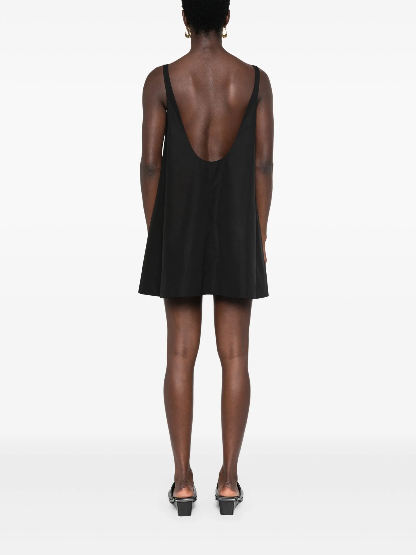 scoop-back mini dress