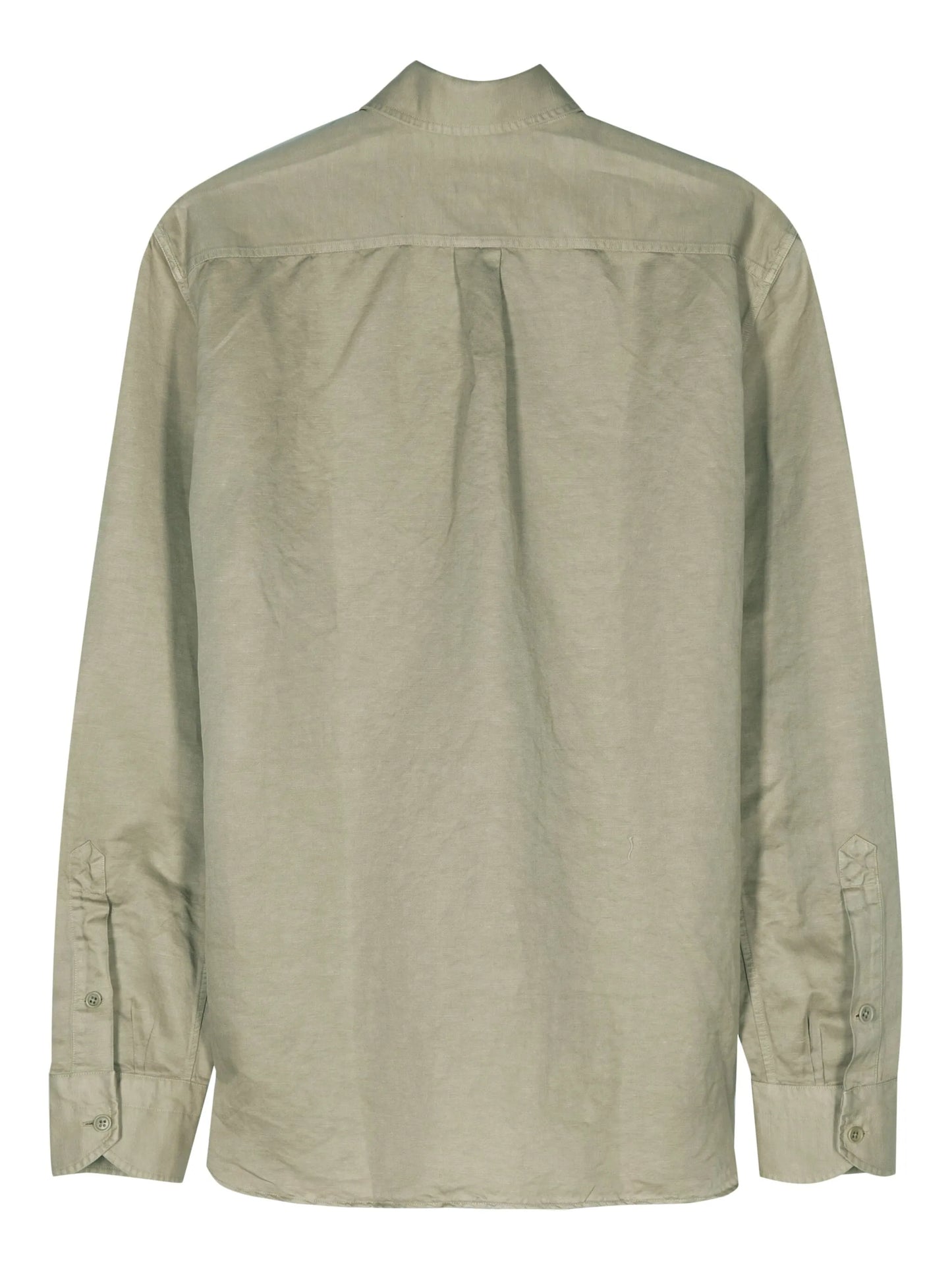 long-sleeve linen blend shirt