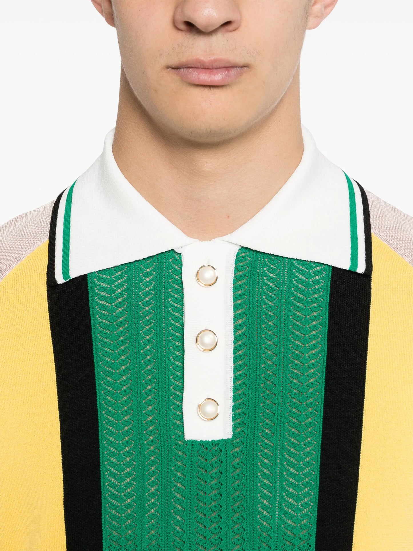 colour-block panelled polo shirt