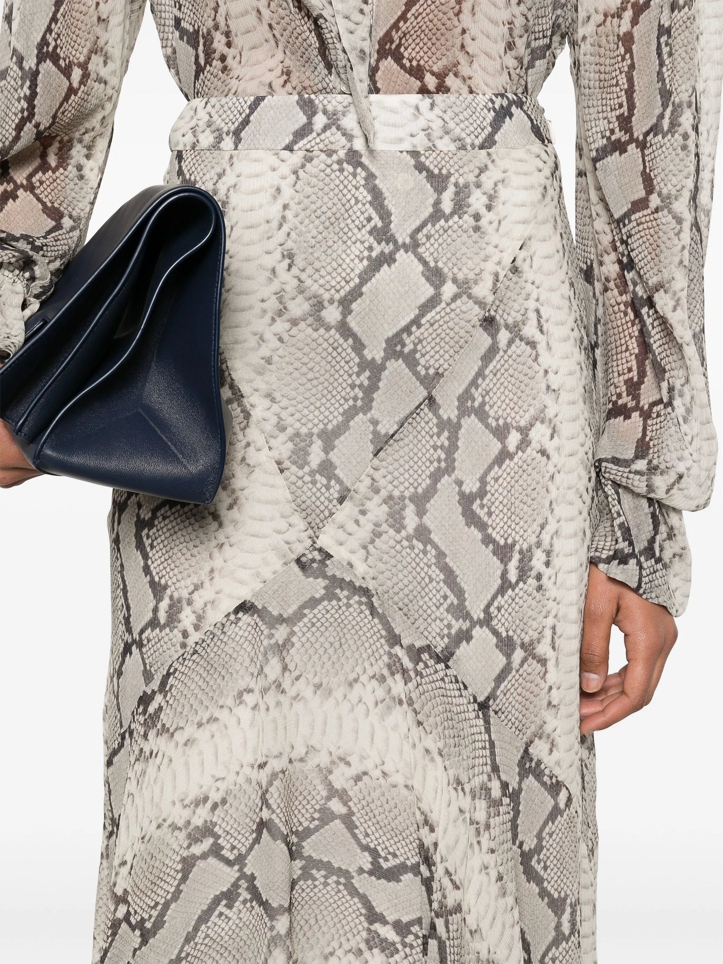 snakeskin-print mermaid maxi skirt
