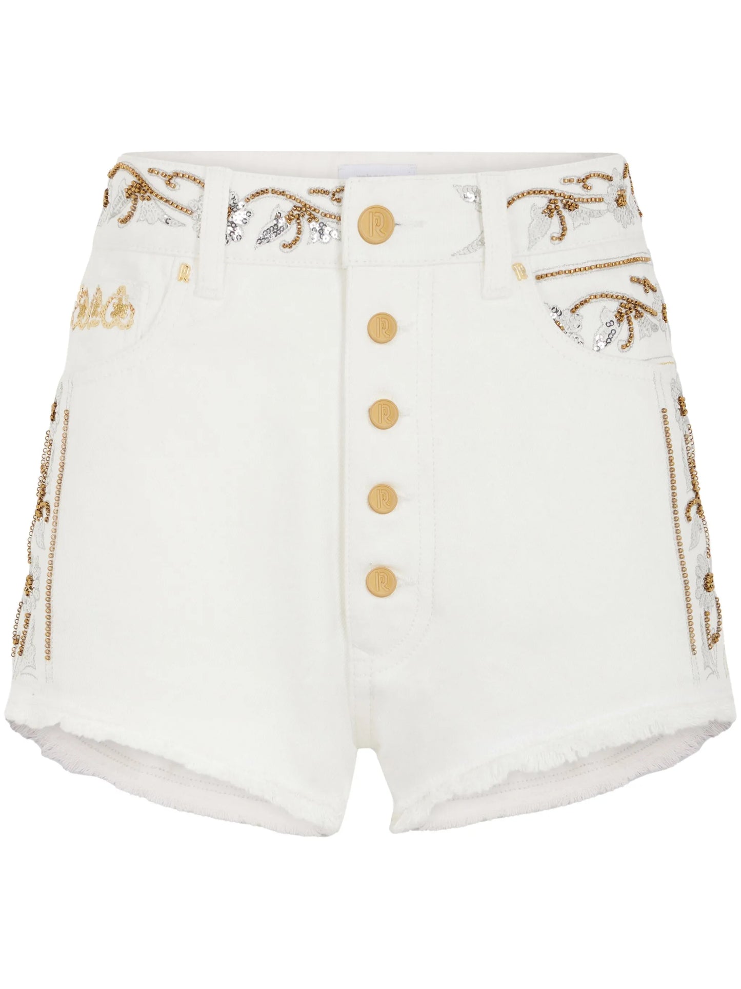 embroidered denim shorts