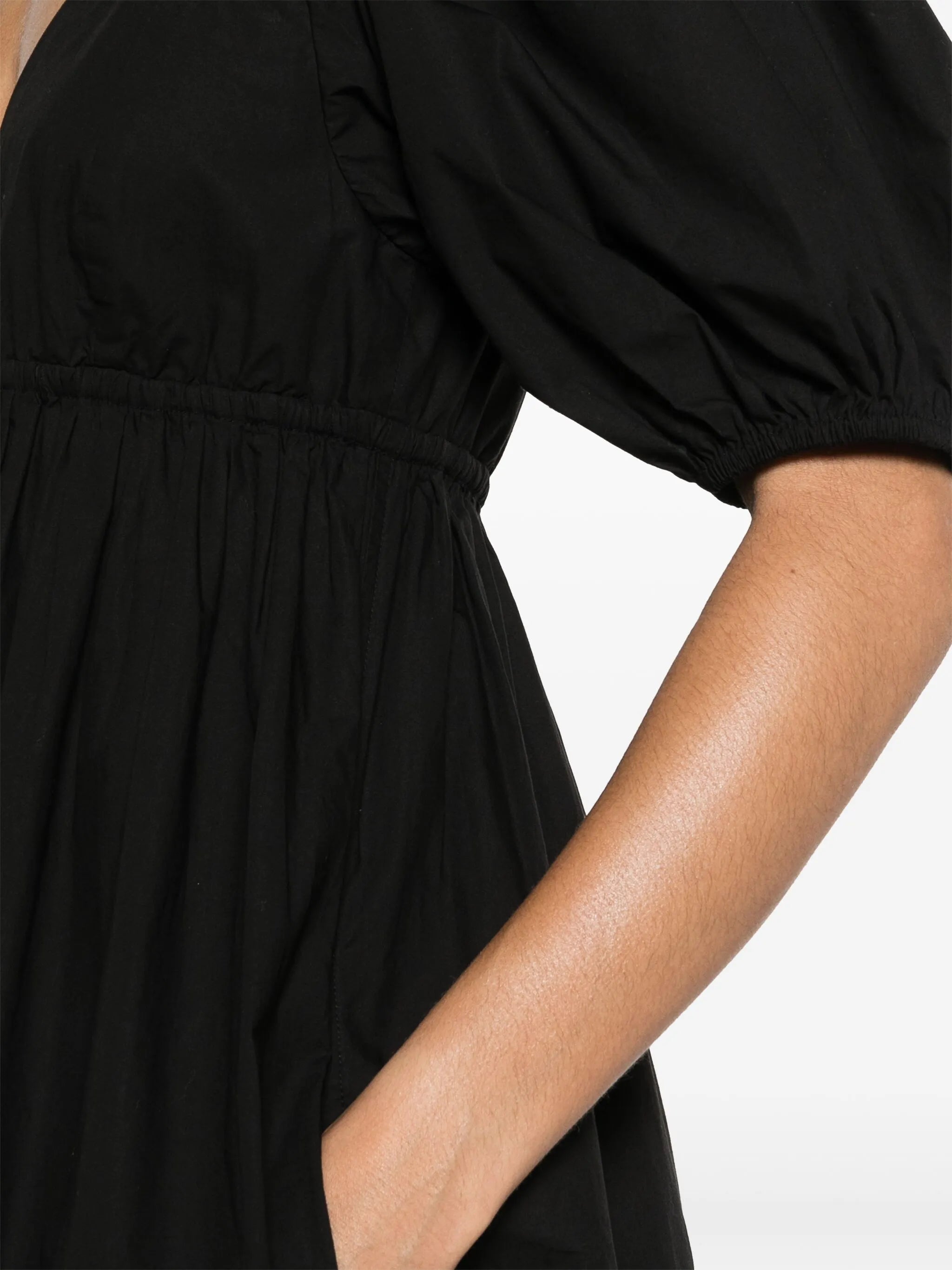 V-neck poplin midi dress