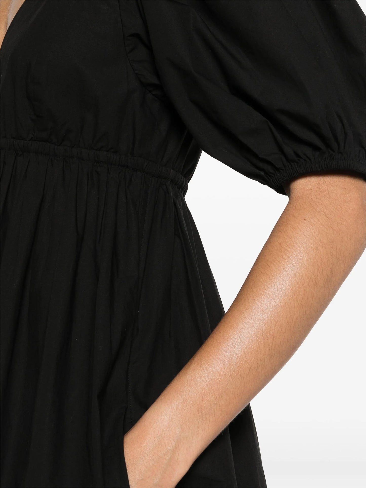 V-neck poplin midi dress