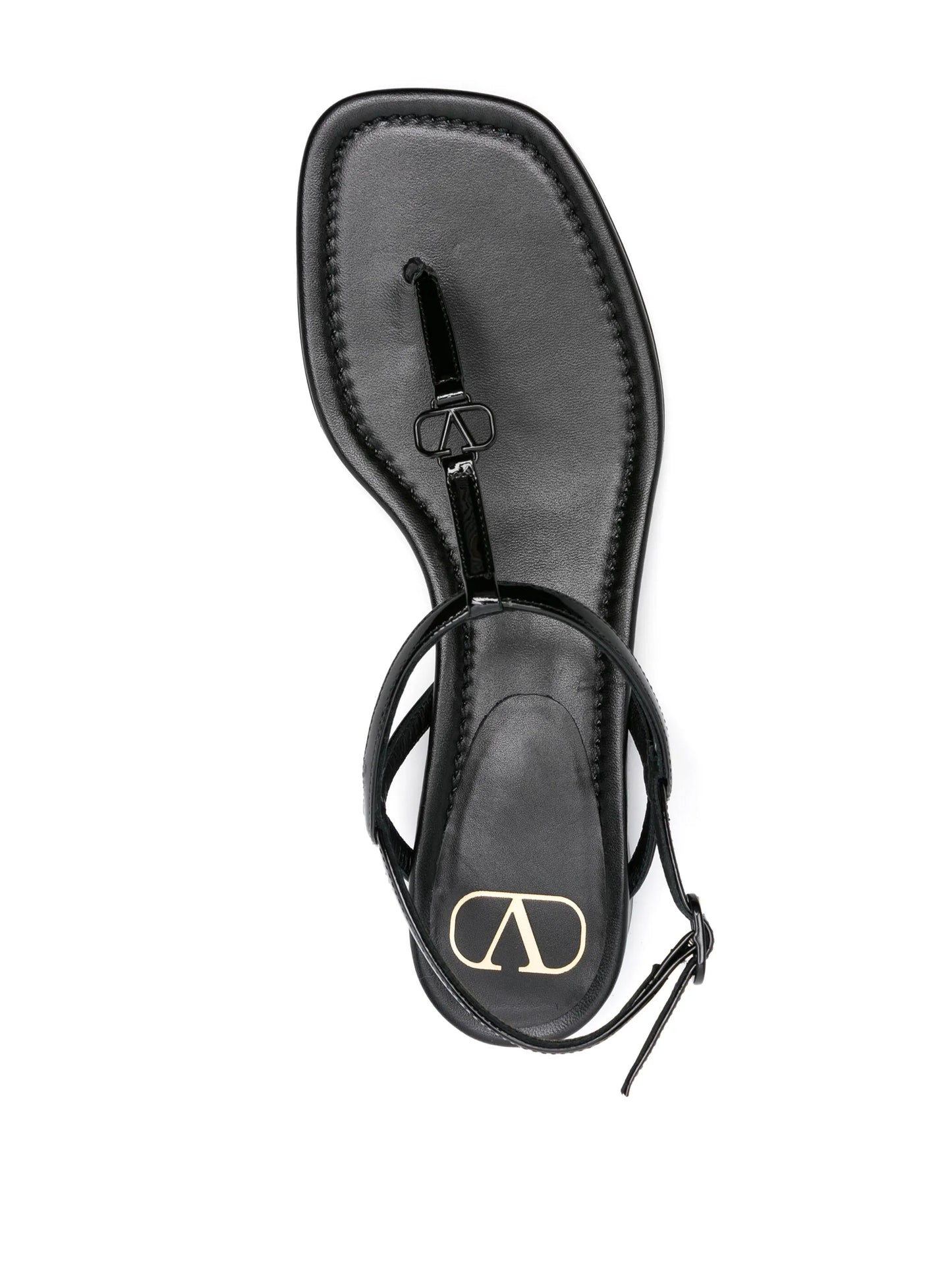 VLogo patent-leather sandals