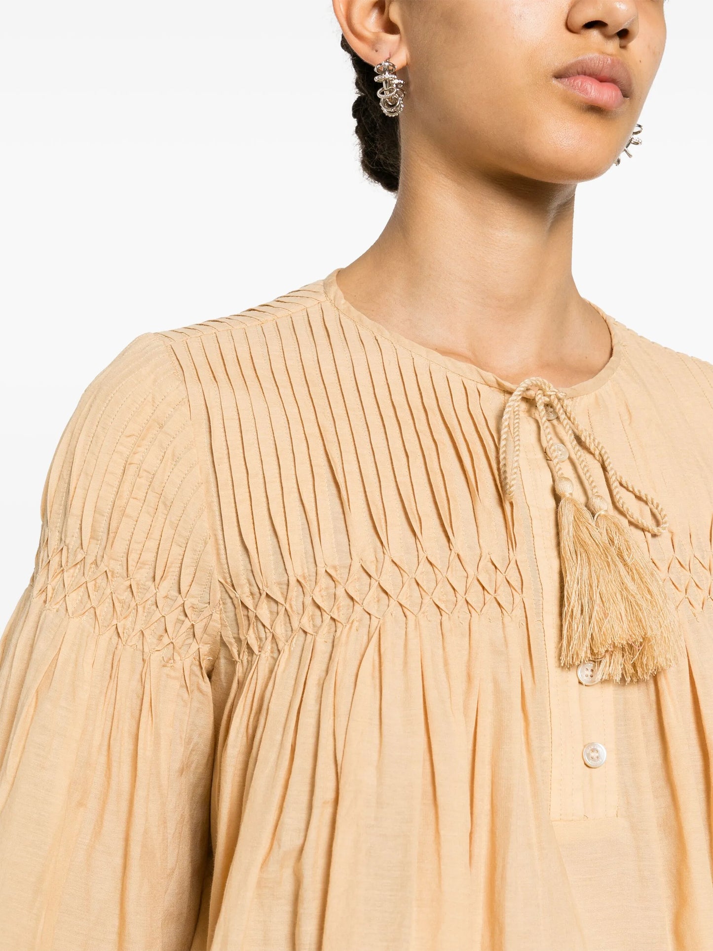 Axeliana pintuck-detail blouse