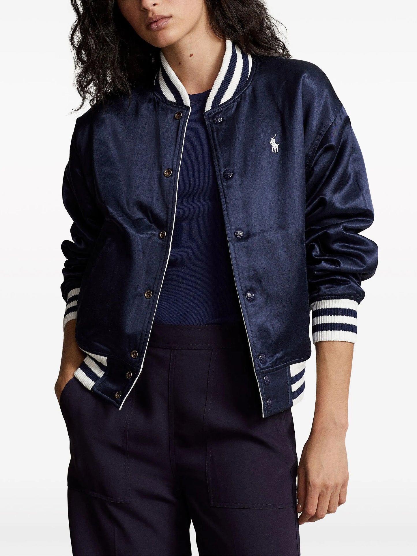 logo-embroidered reversible bomber jacket