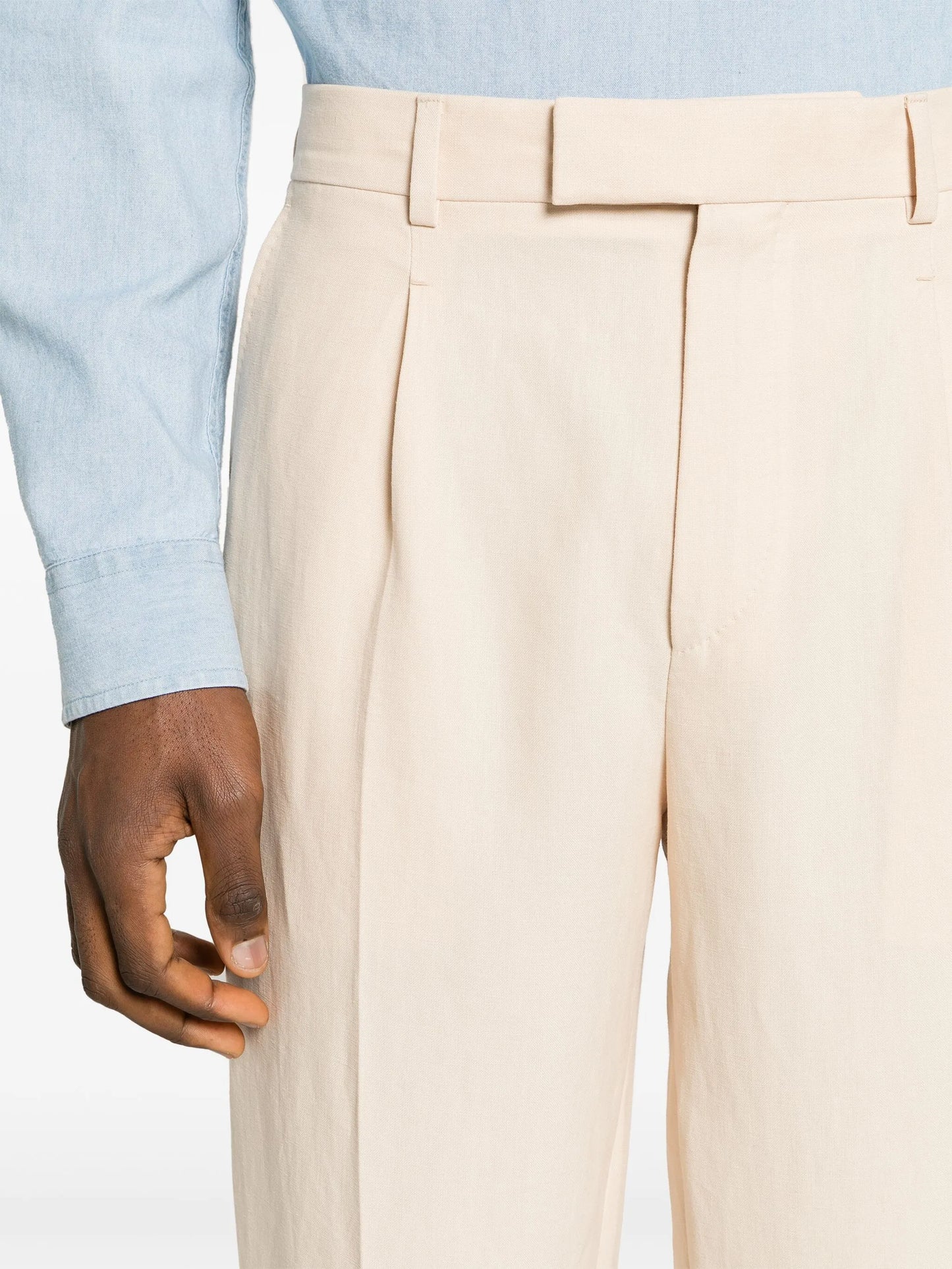 Oasi tapered-leg linen trousers