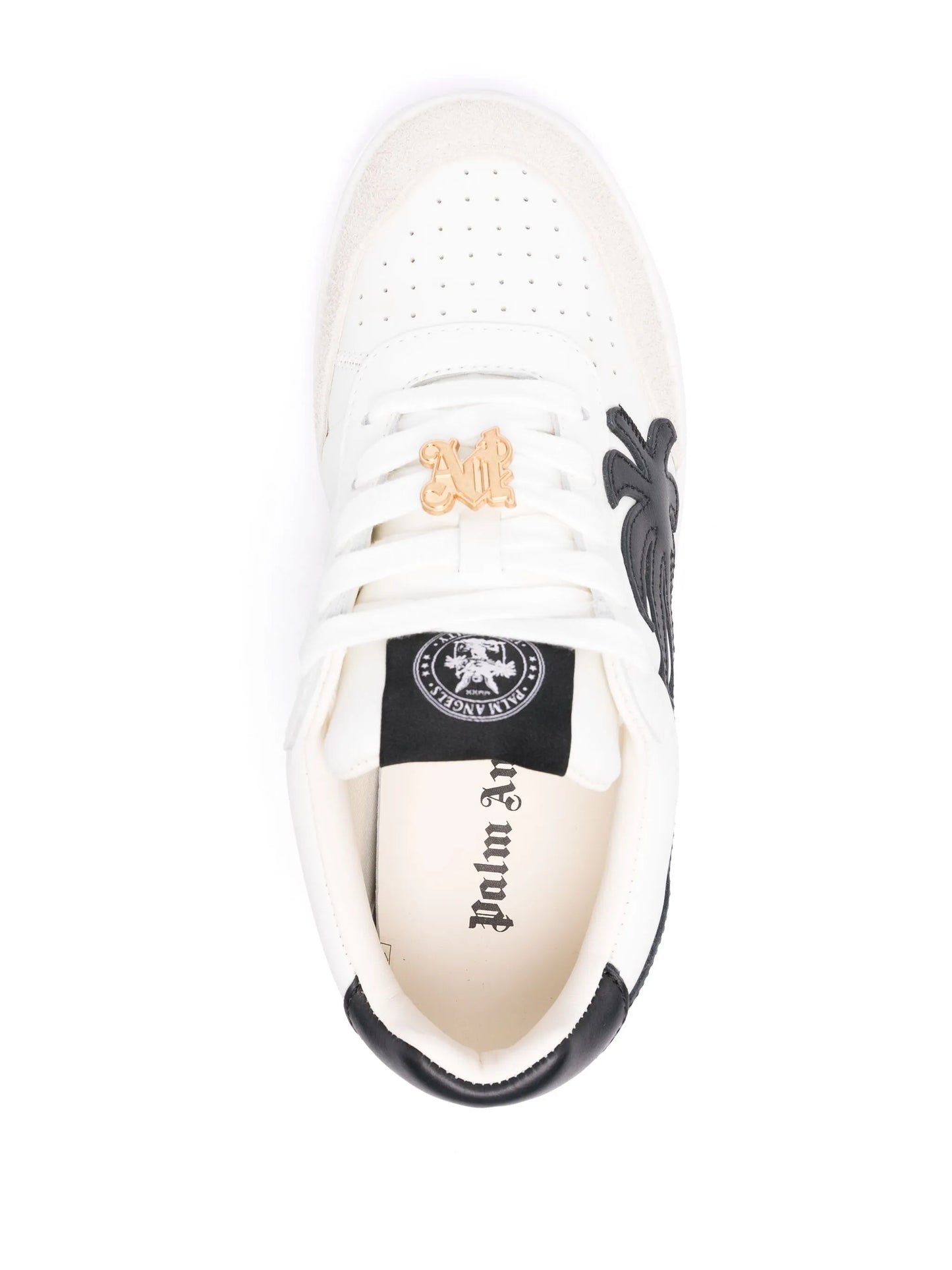 logo-appliqué leather sneakers