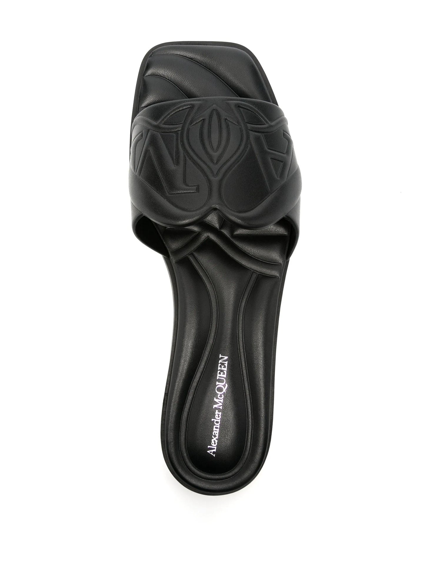 logo-embossed leather sandals