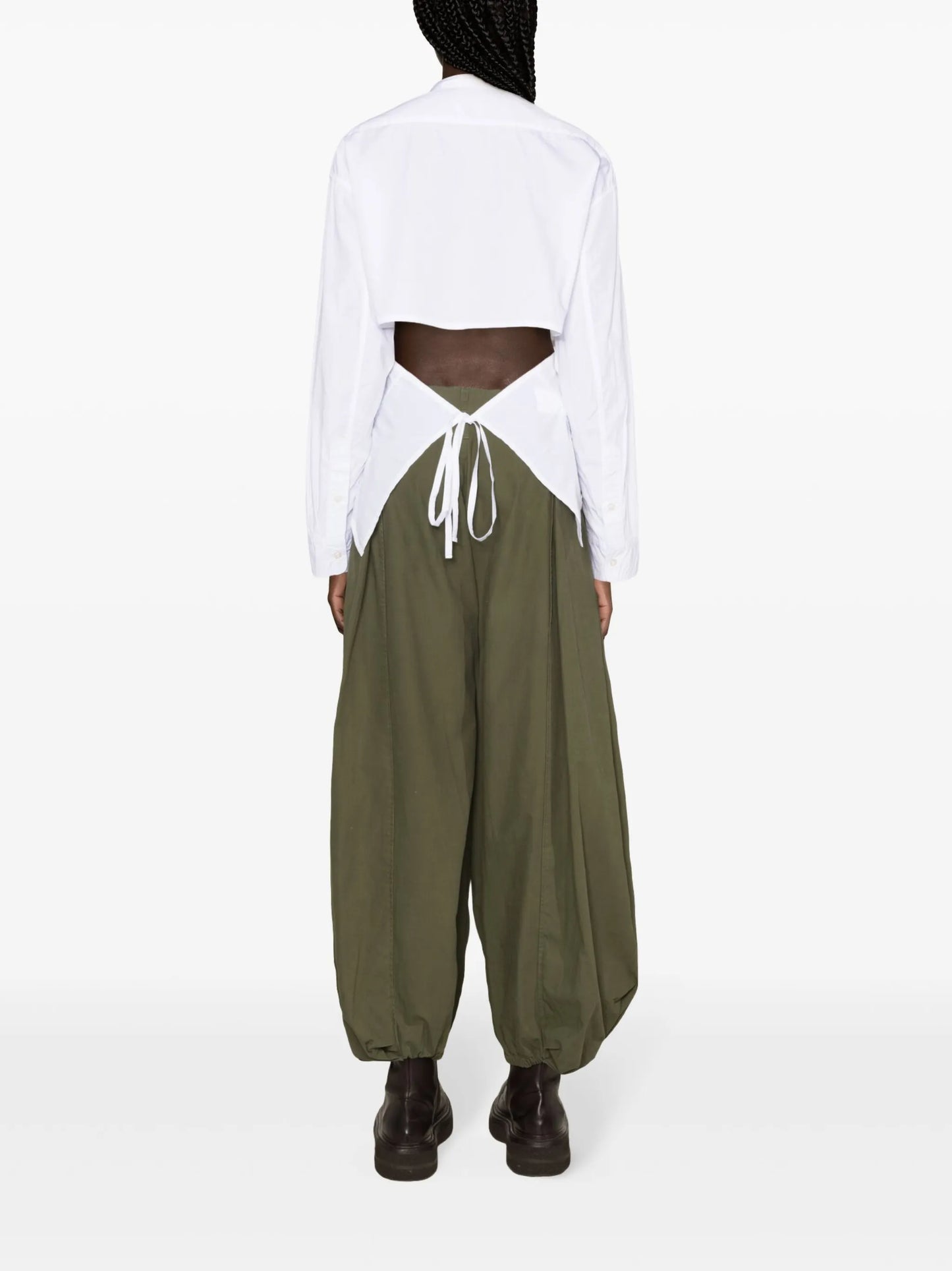 open-back cotton shirt