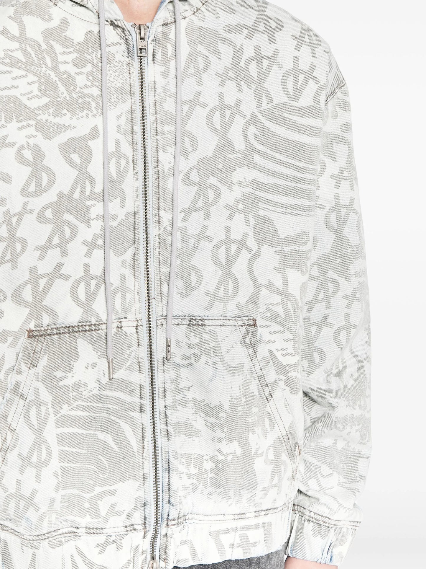 logo-print hooded zip jacket