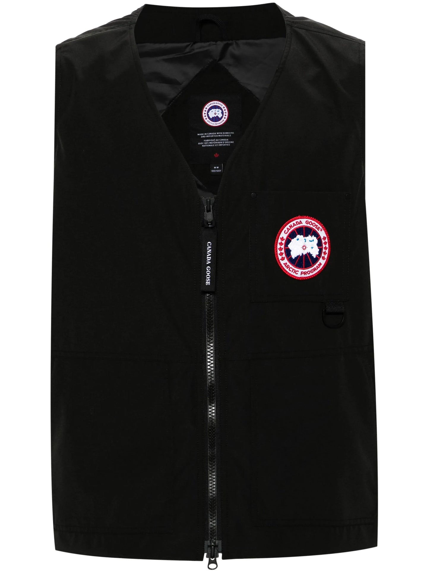 logo-patch zip-up vest
