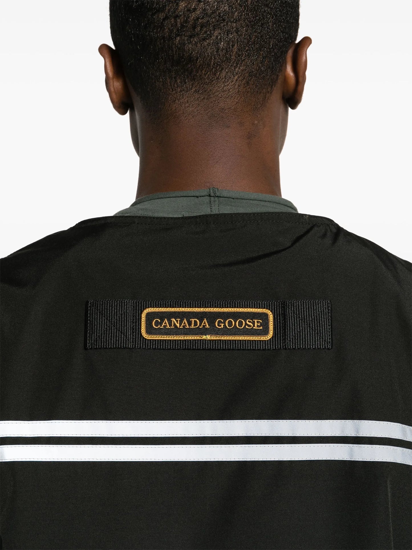 logo-patch zip-up vest