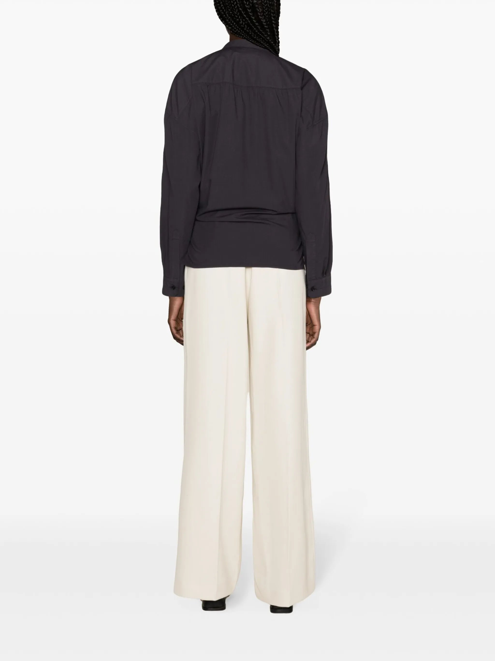 twist-detail cotton shirt