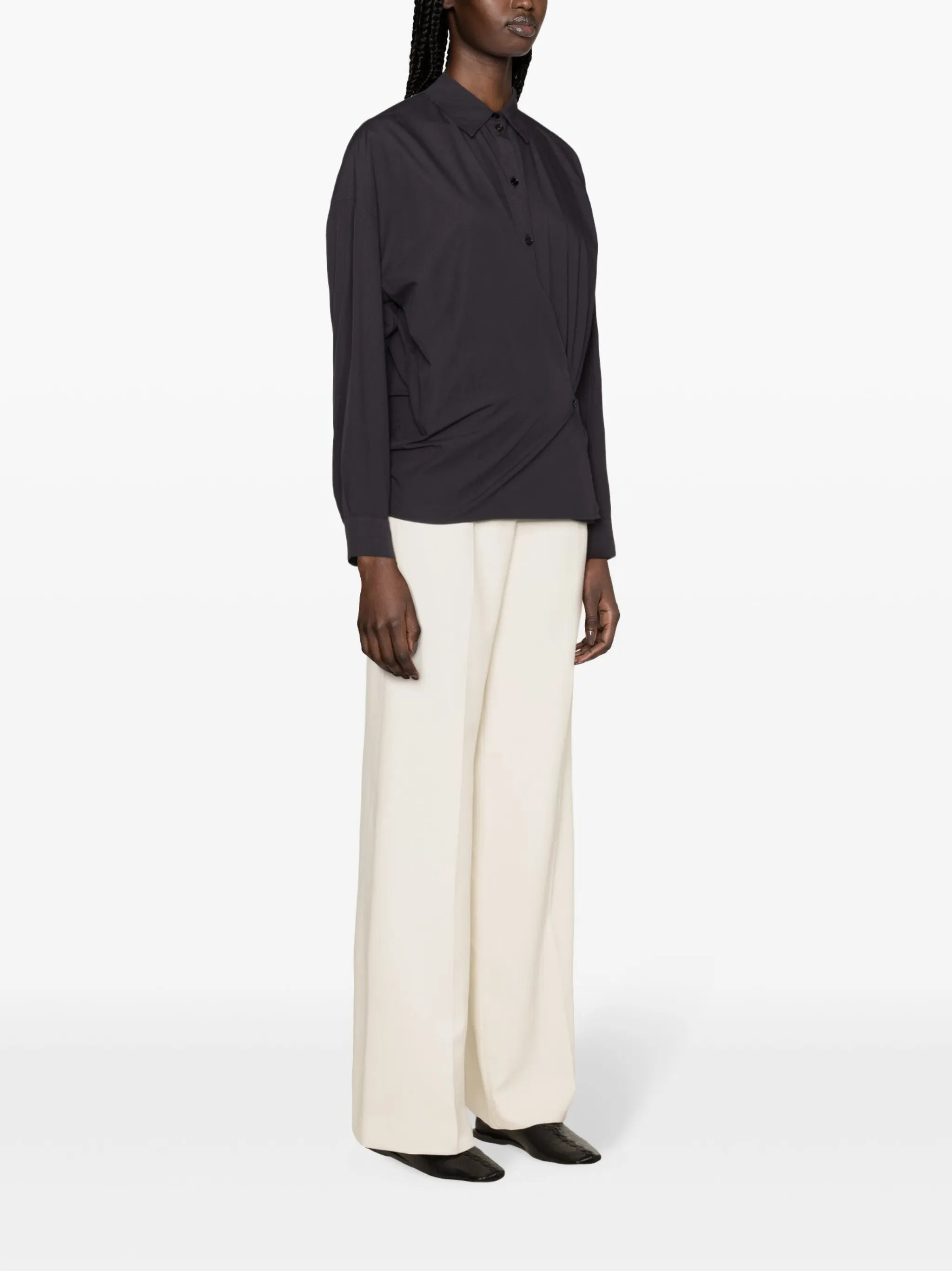 twist-detail cotton shirt