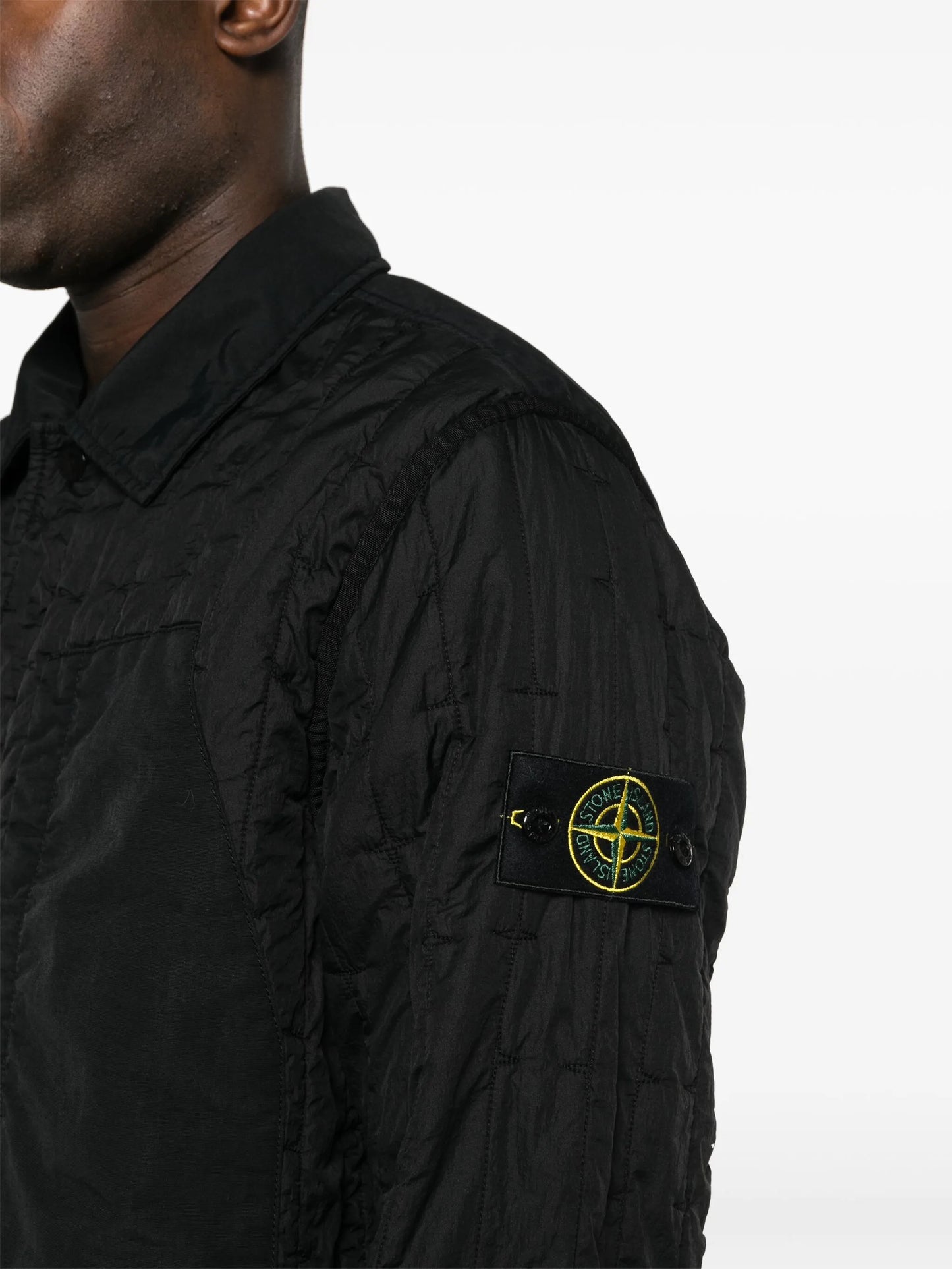 crinkled quilted shirt jacket