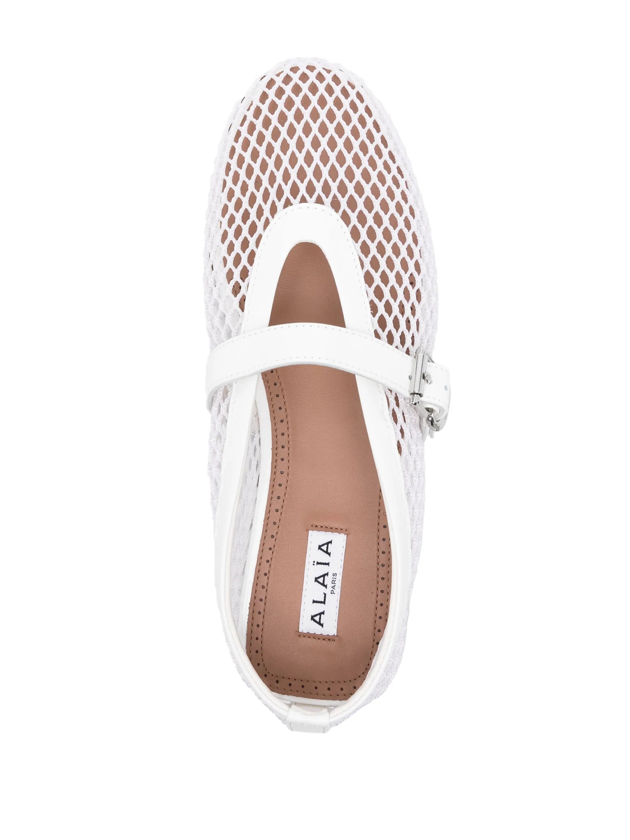 Fishnet ballerina shoes