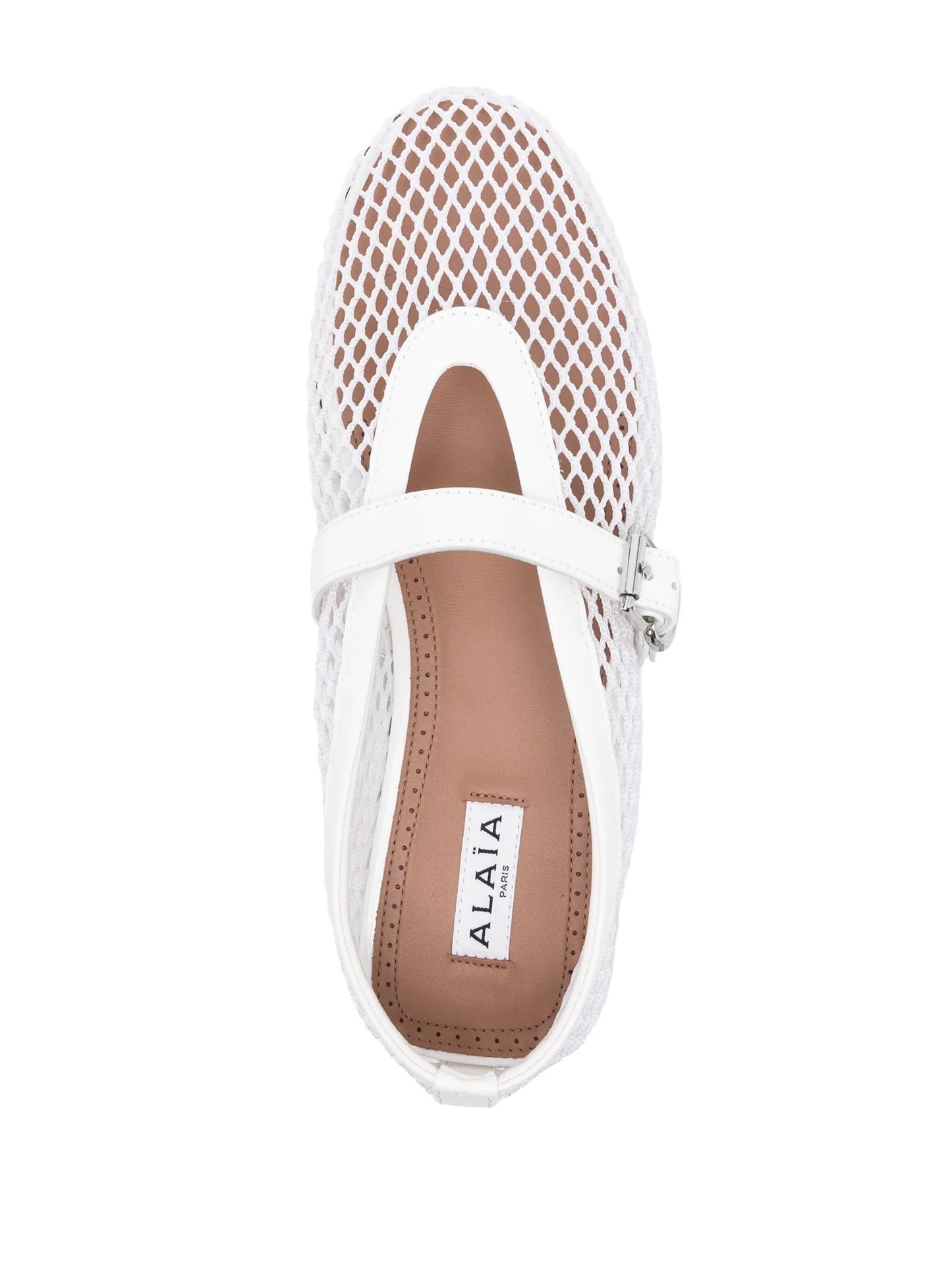 Fishnet ballerina shoes