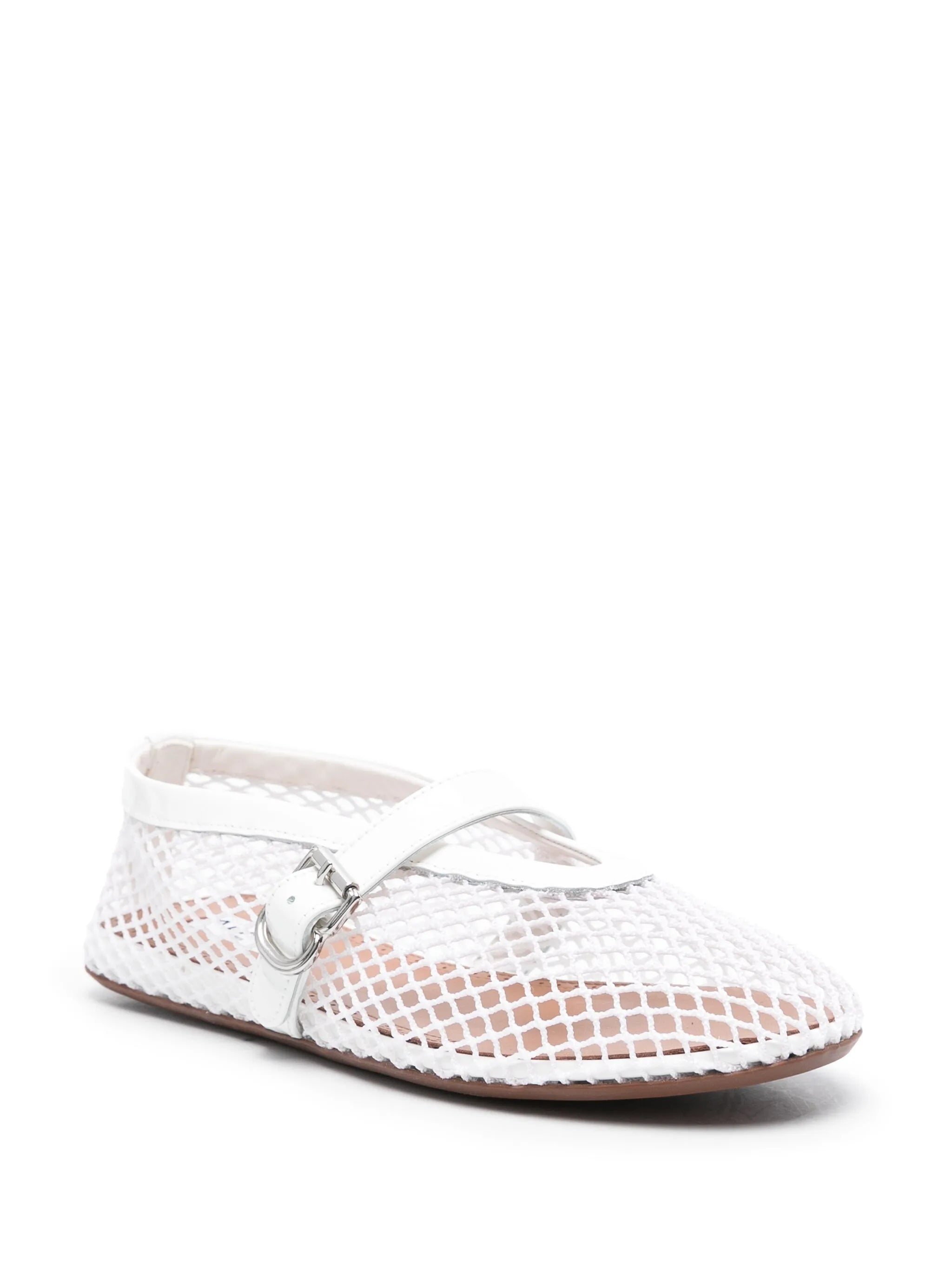 Fishnet ballerina shoes