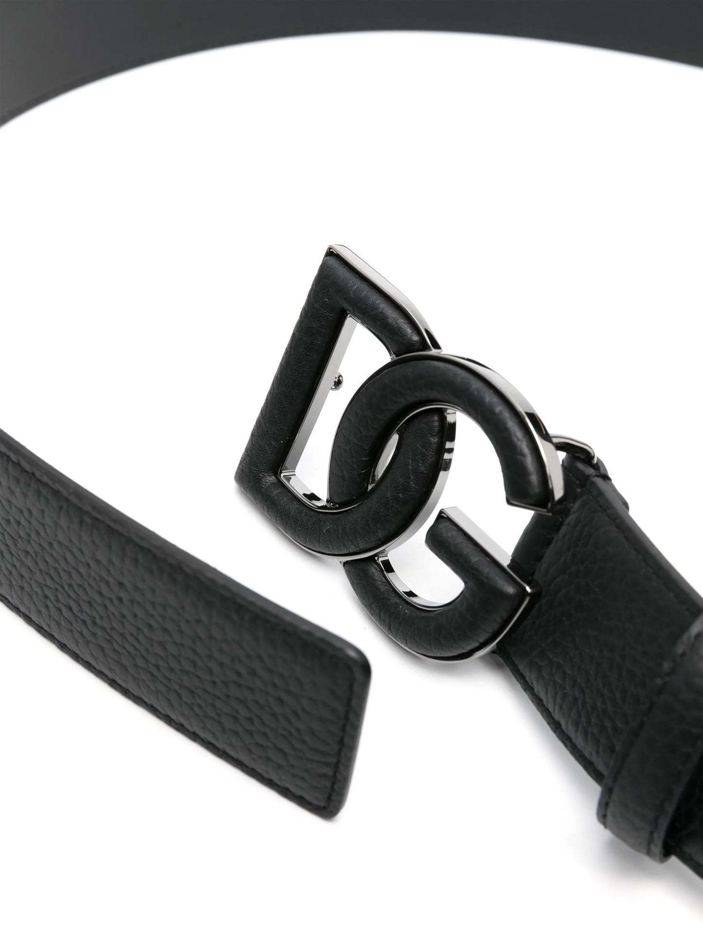 logo-buckle leather belt