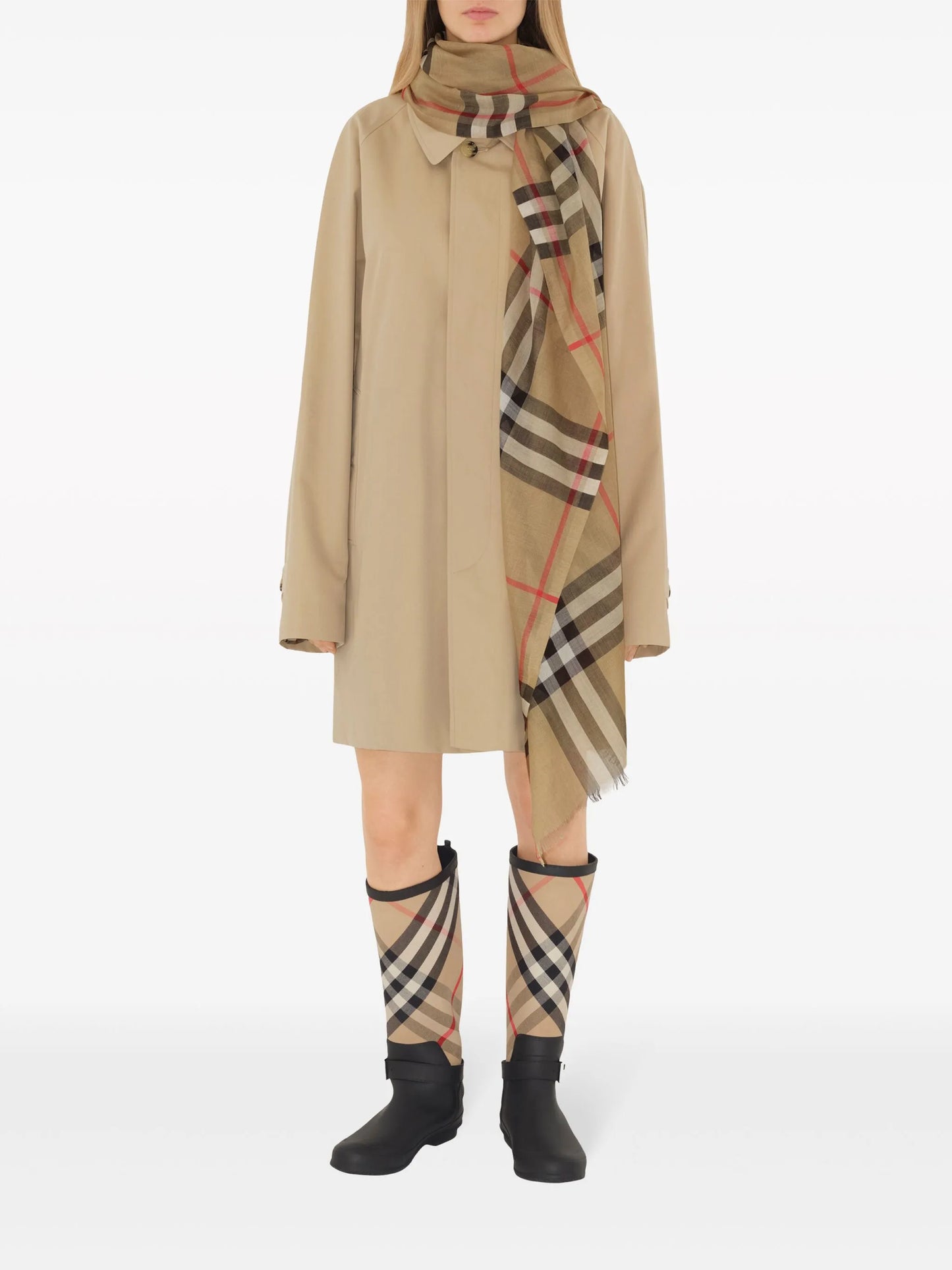 check-print scarf