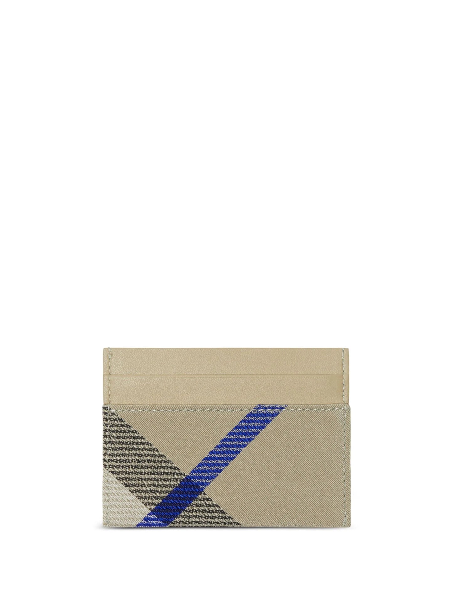 checked leather cardholder