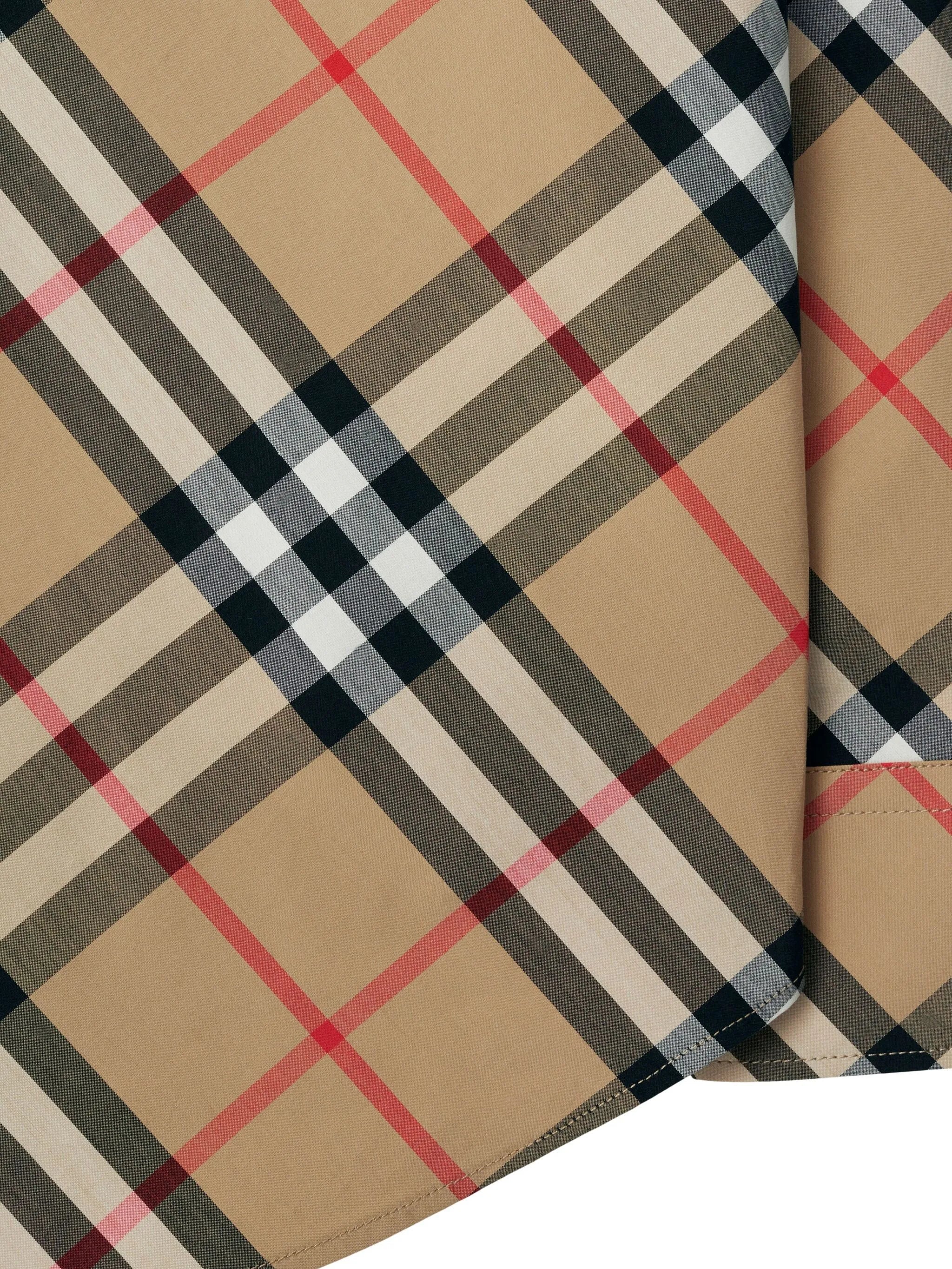 check-pattern cotton shirt