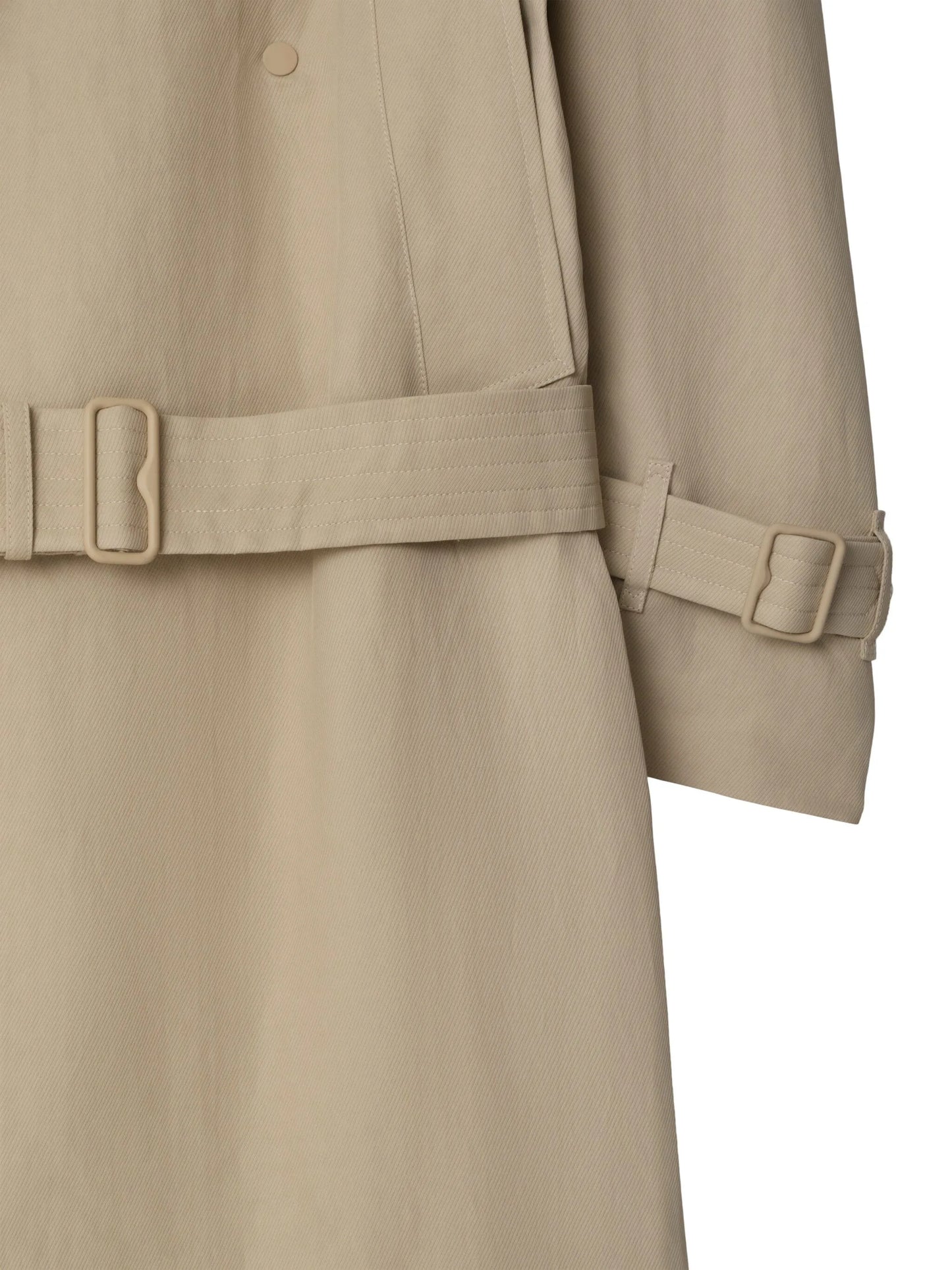 belted-waist trench coat
