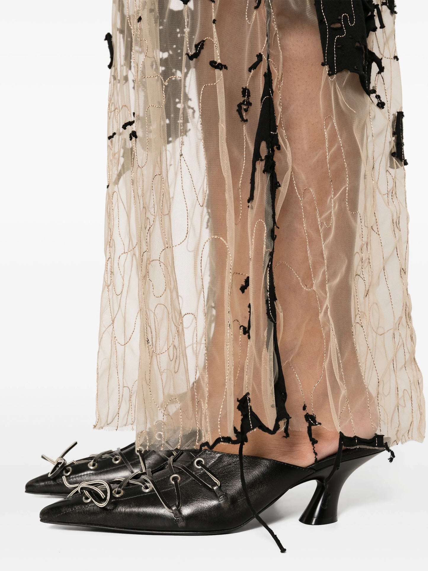O-Leena devoré-tulle skirt