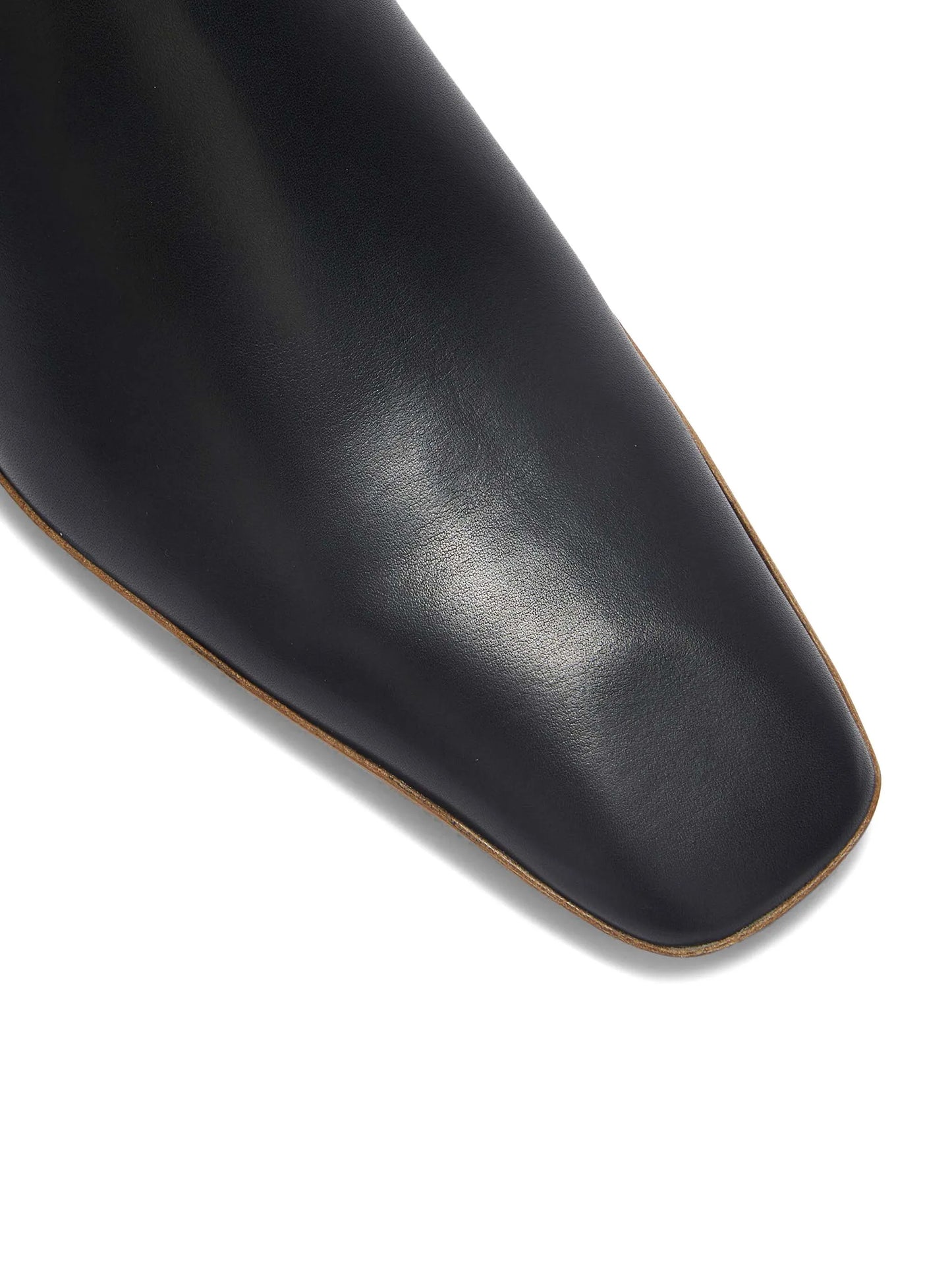 square-toe leather mules