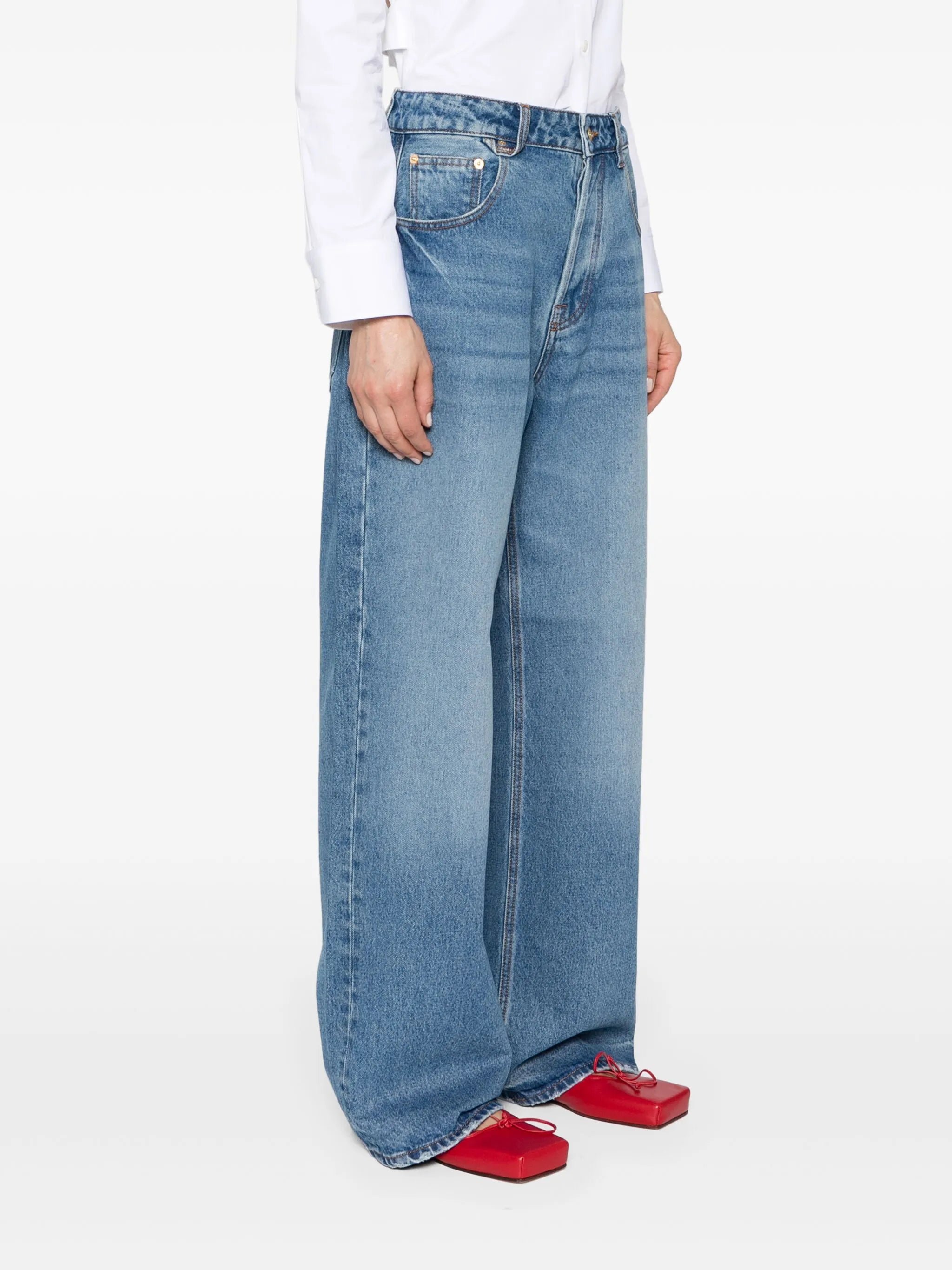 Nîmes mid-rise wide jeans