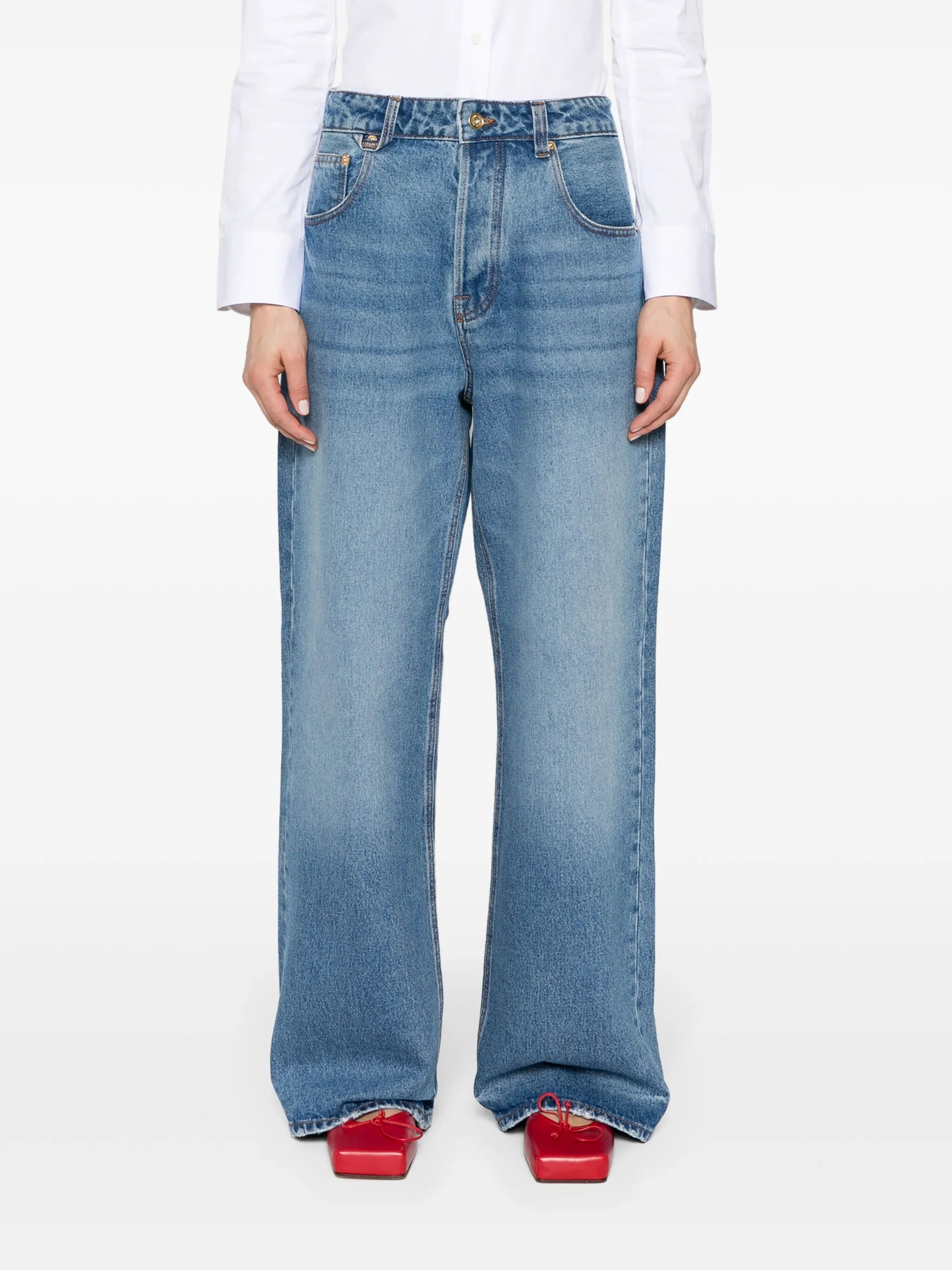 Nîmes mid-rise wide jeans