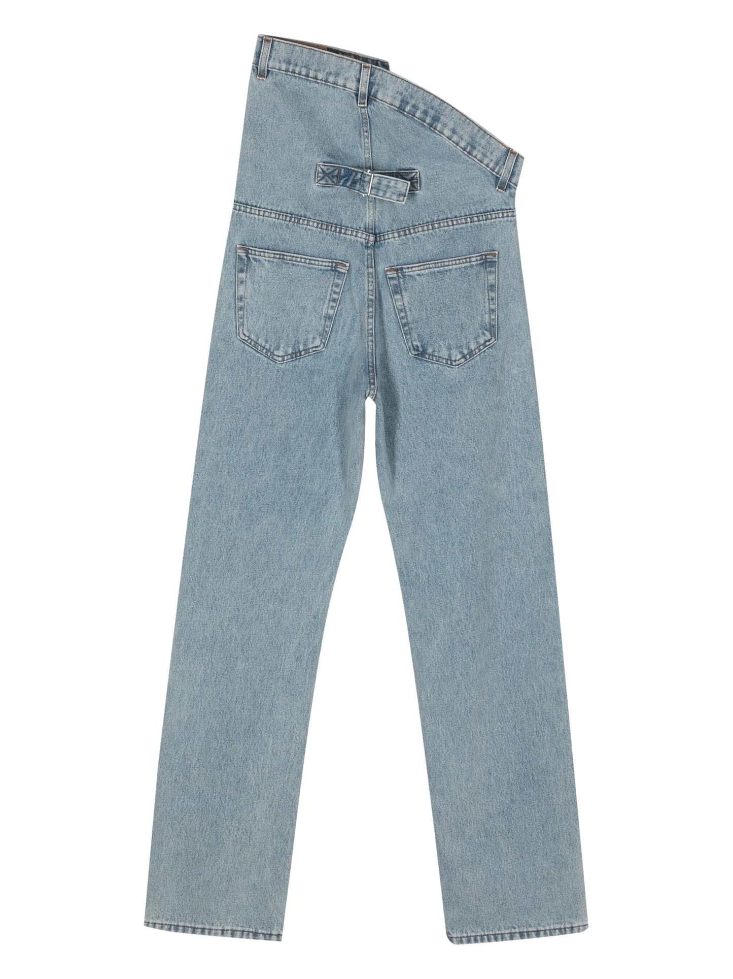 asymmetric organic-cotton jeans