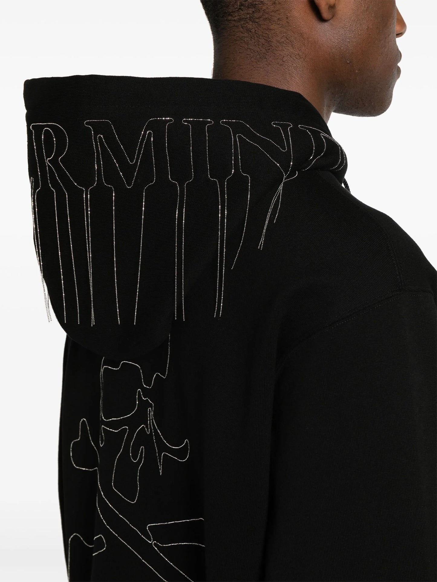 ball-chain logo-appliqué hoodie