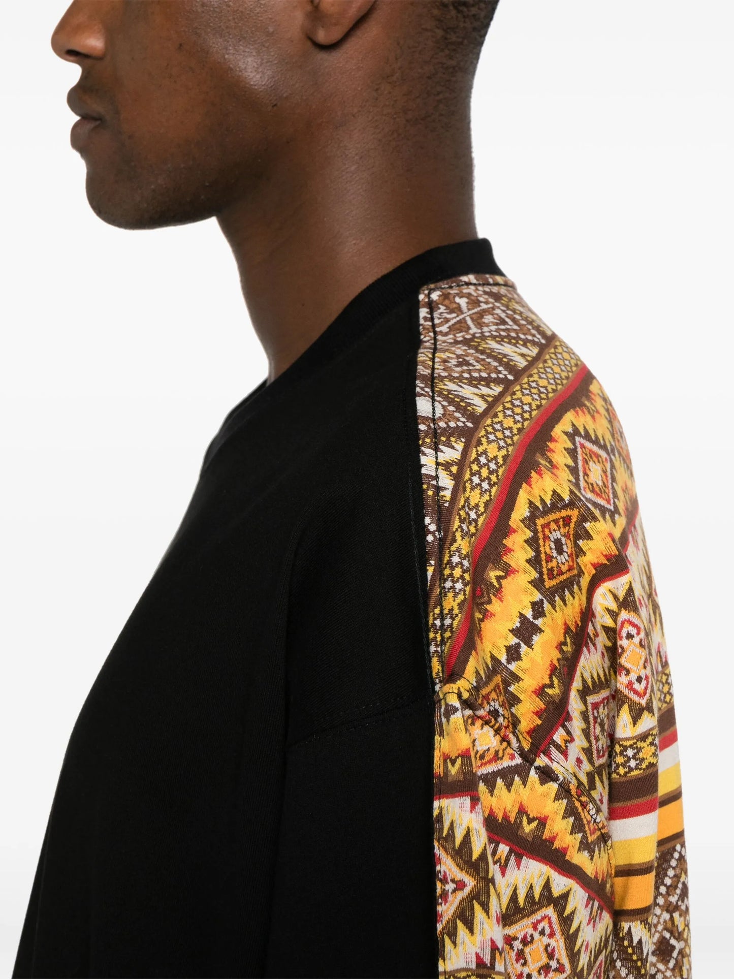 logo-patch striped cotton T-shirt