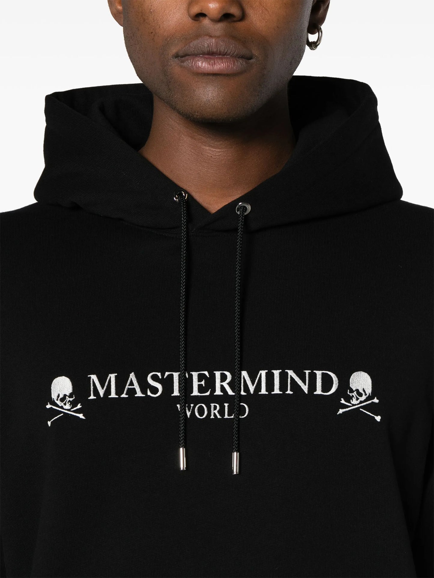 Skull-print cotton hoodie