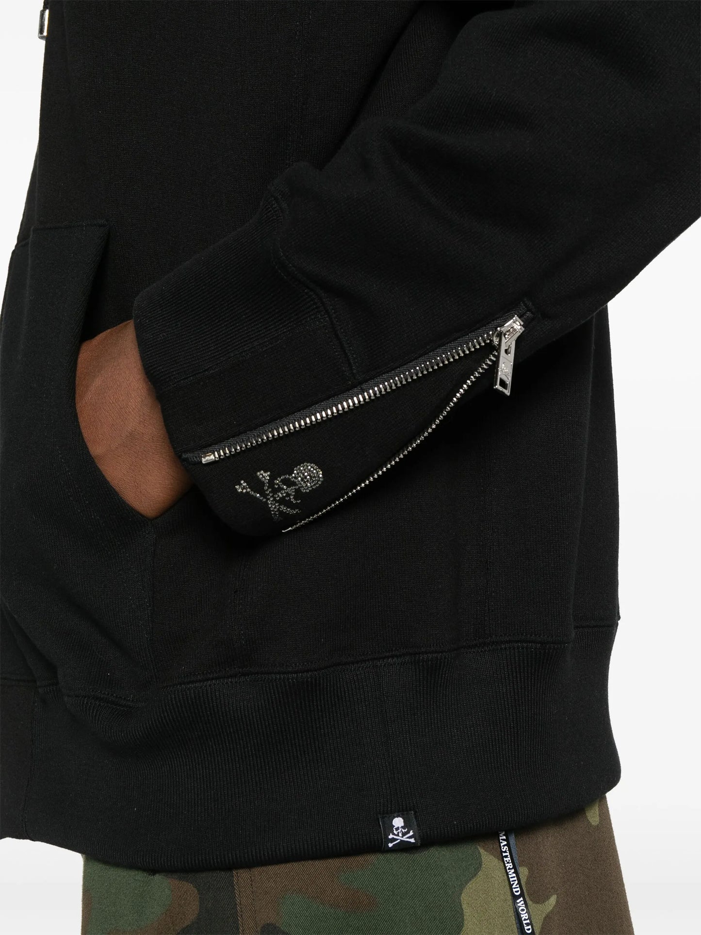 logo-embellished cotton hoodie