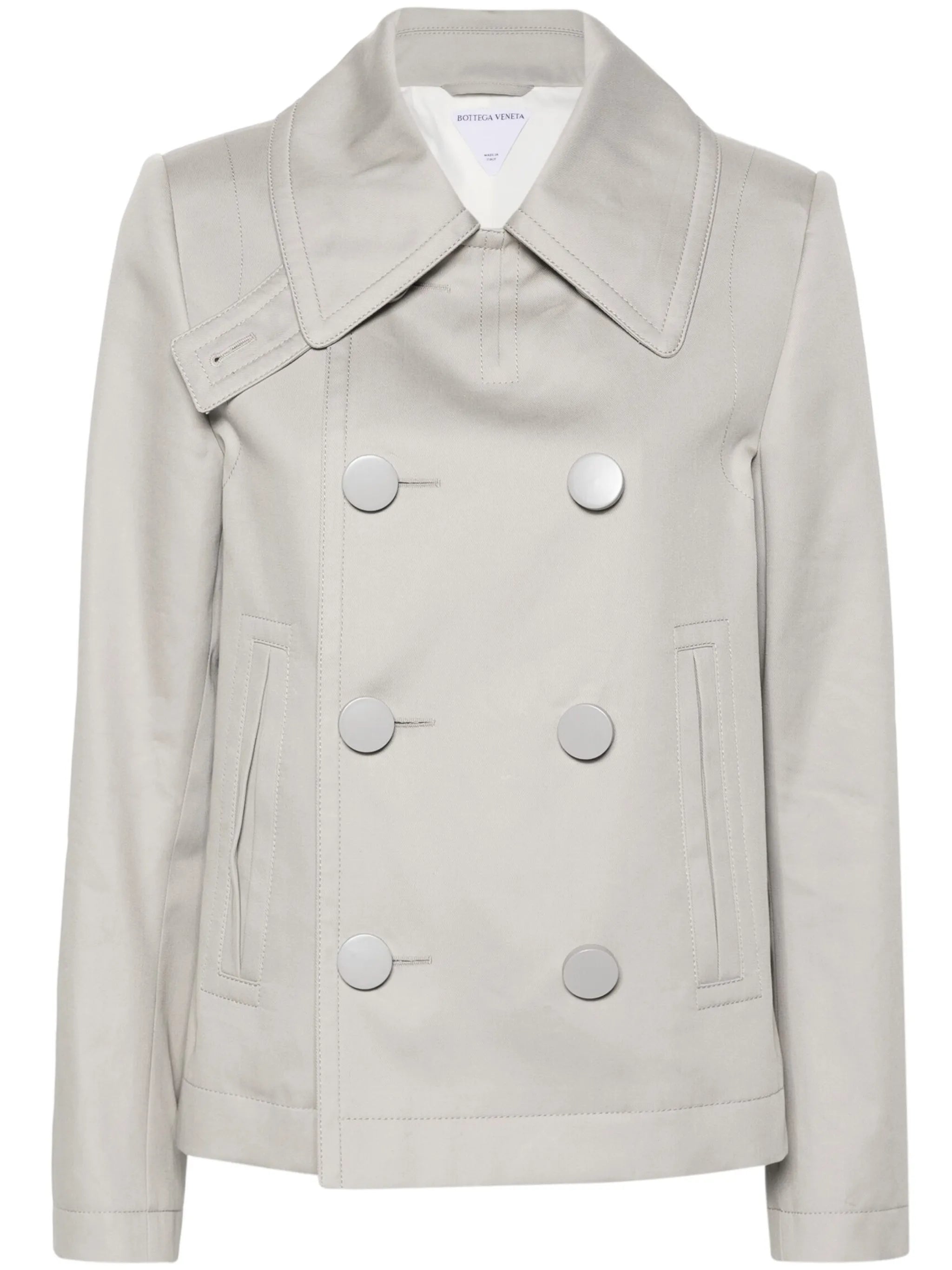 pointed-collar double-breasted jacket