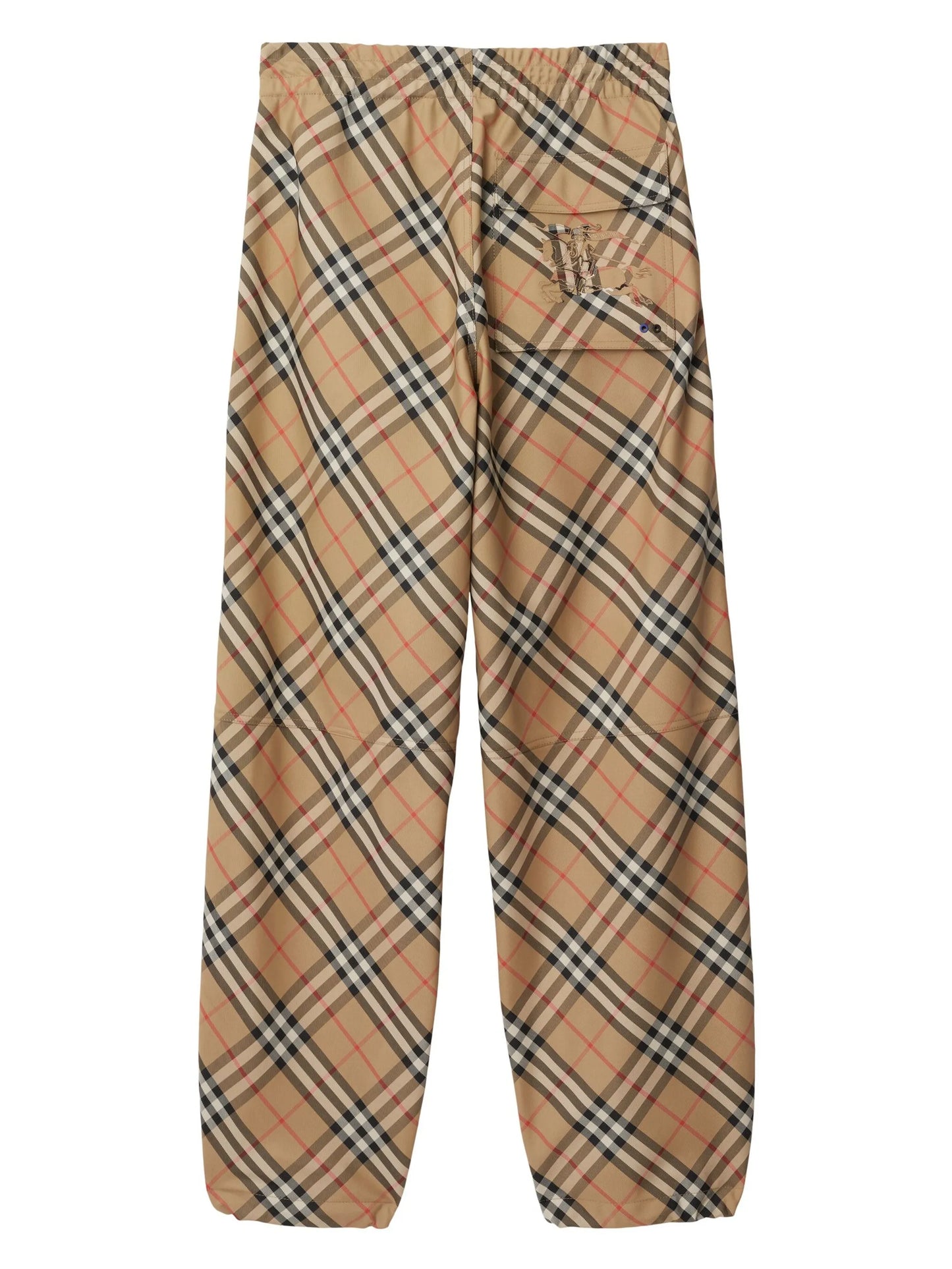 checked straight-leg trousers