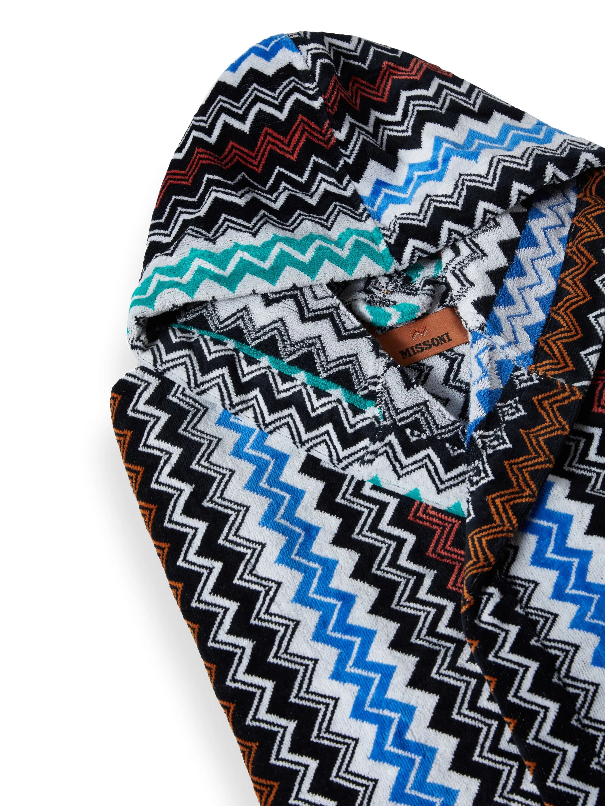 chevron cotton terry bathrobe