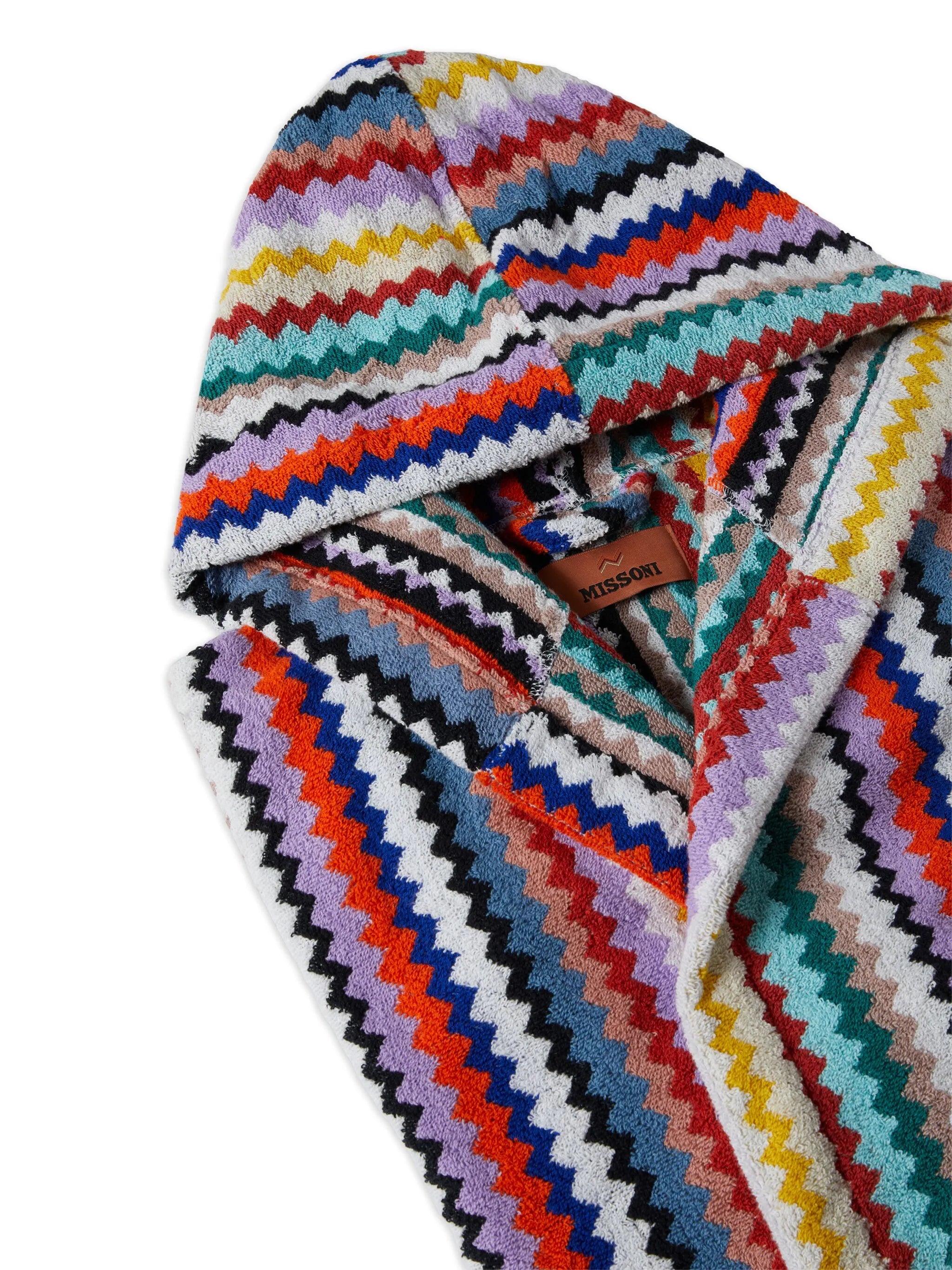 chevron cotton terry bathrobe