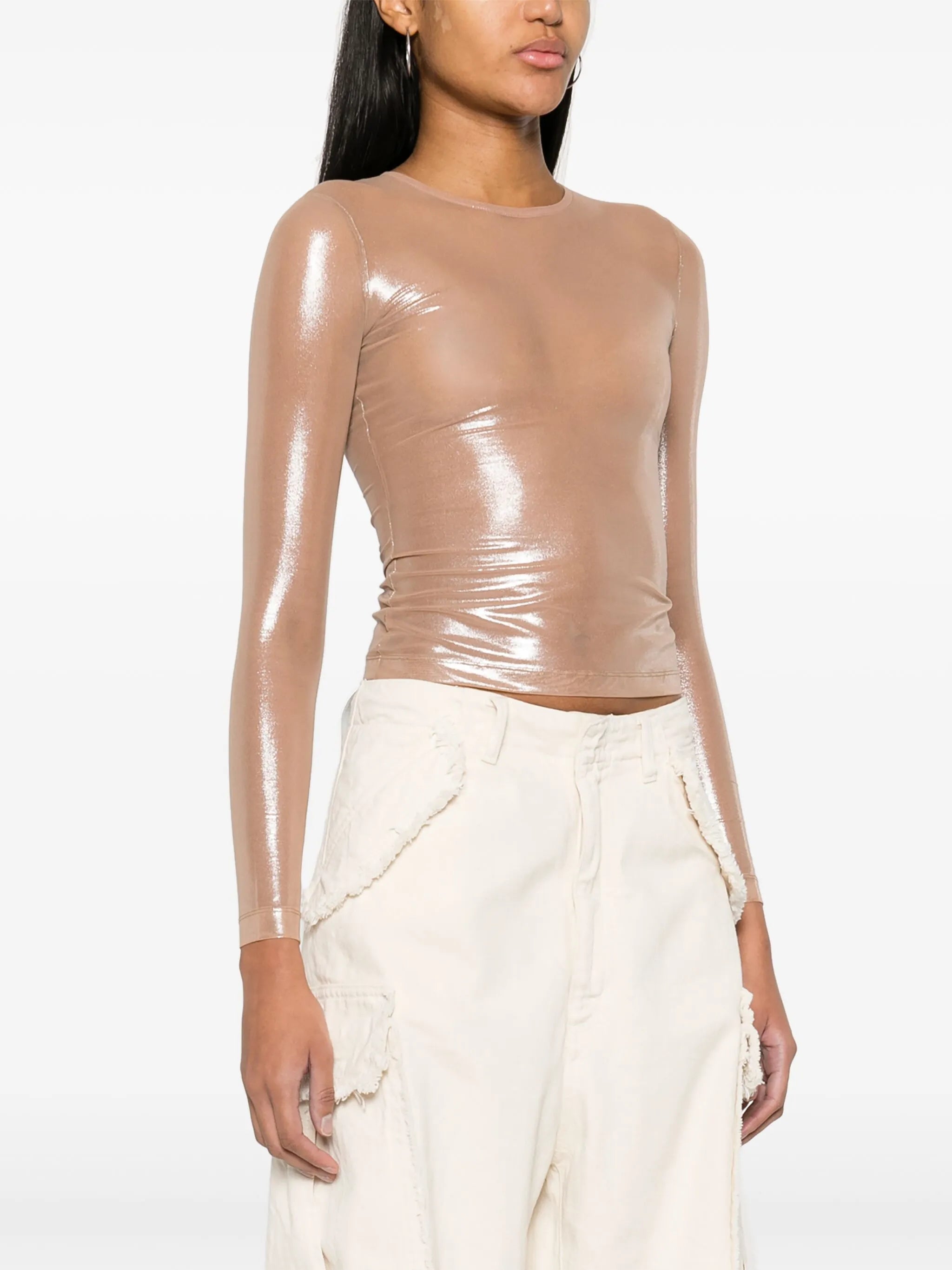 T-Clau-M1 semi-sheer top