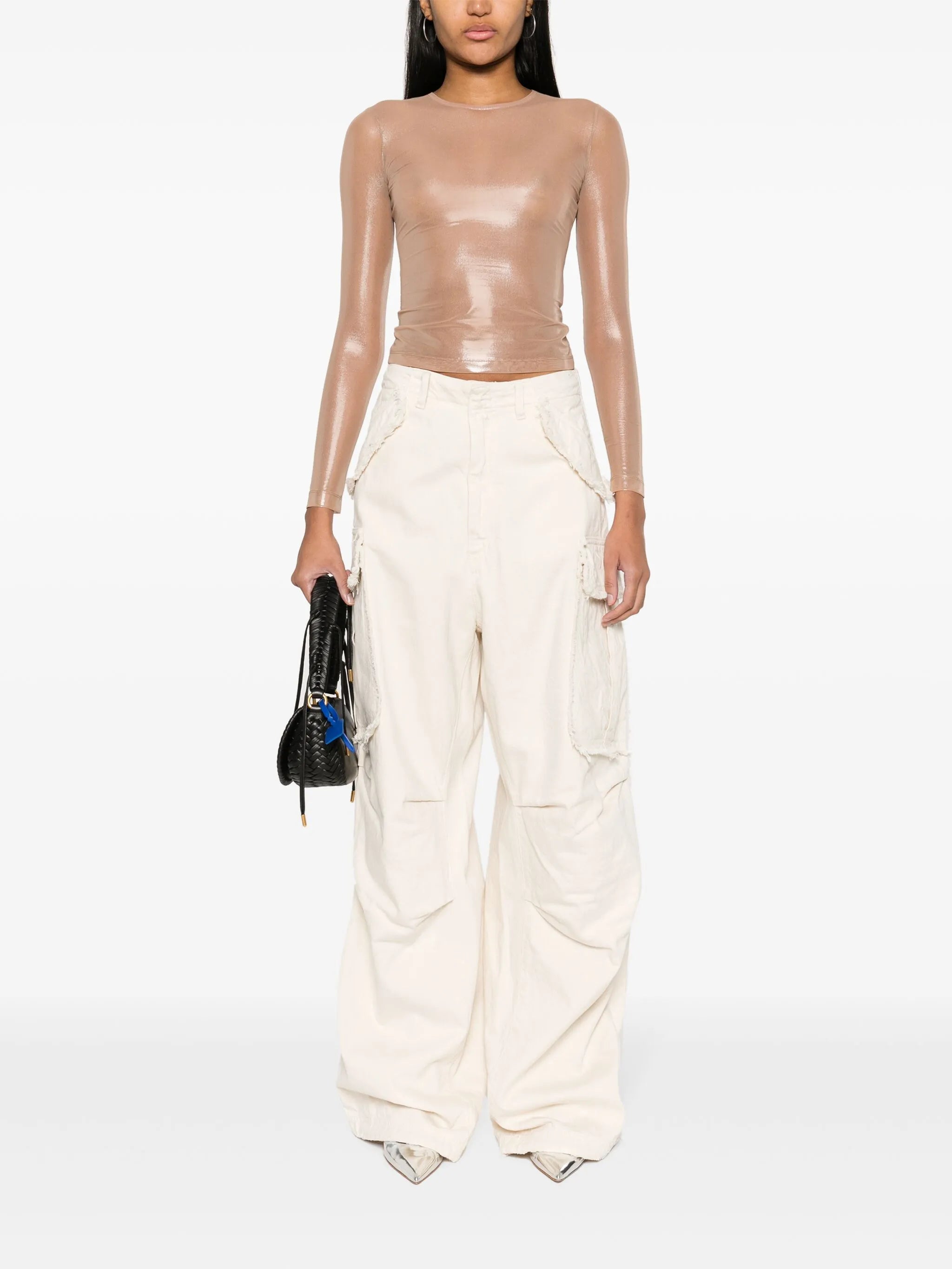 T-Clau-M1 semi-sheer top