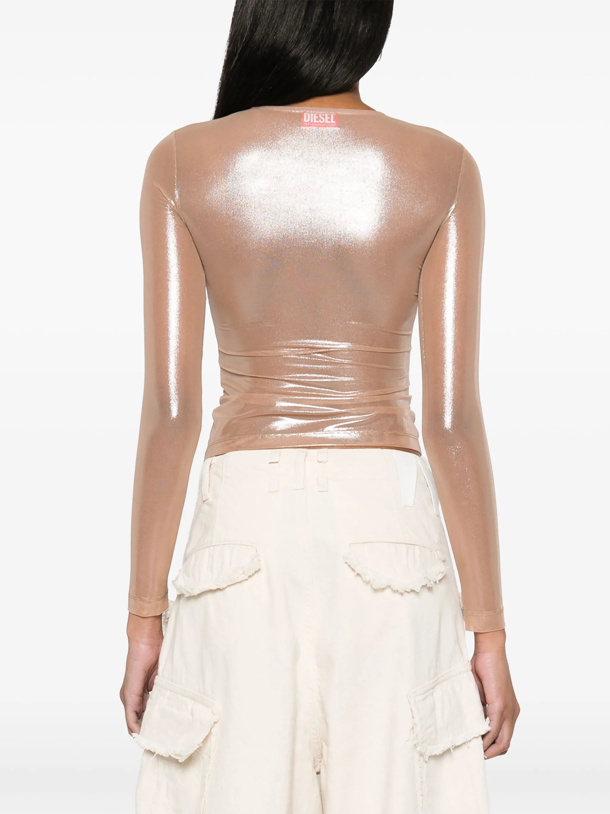 T-Clau-M1 semi-sheer top