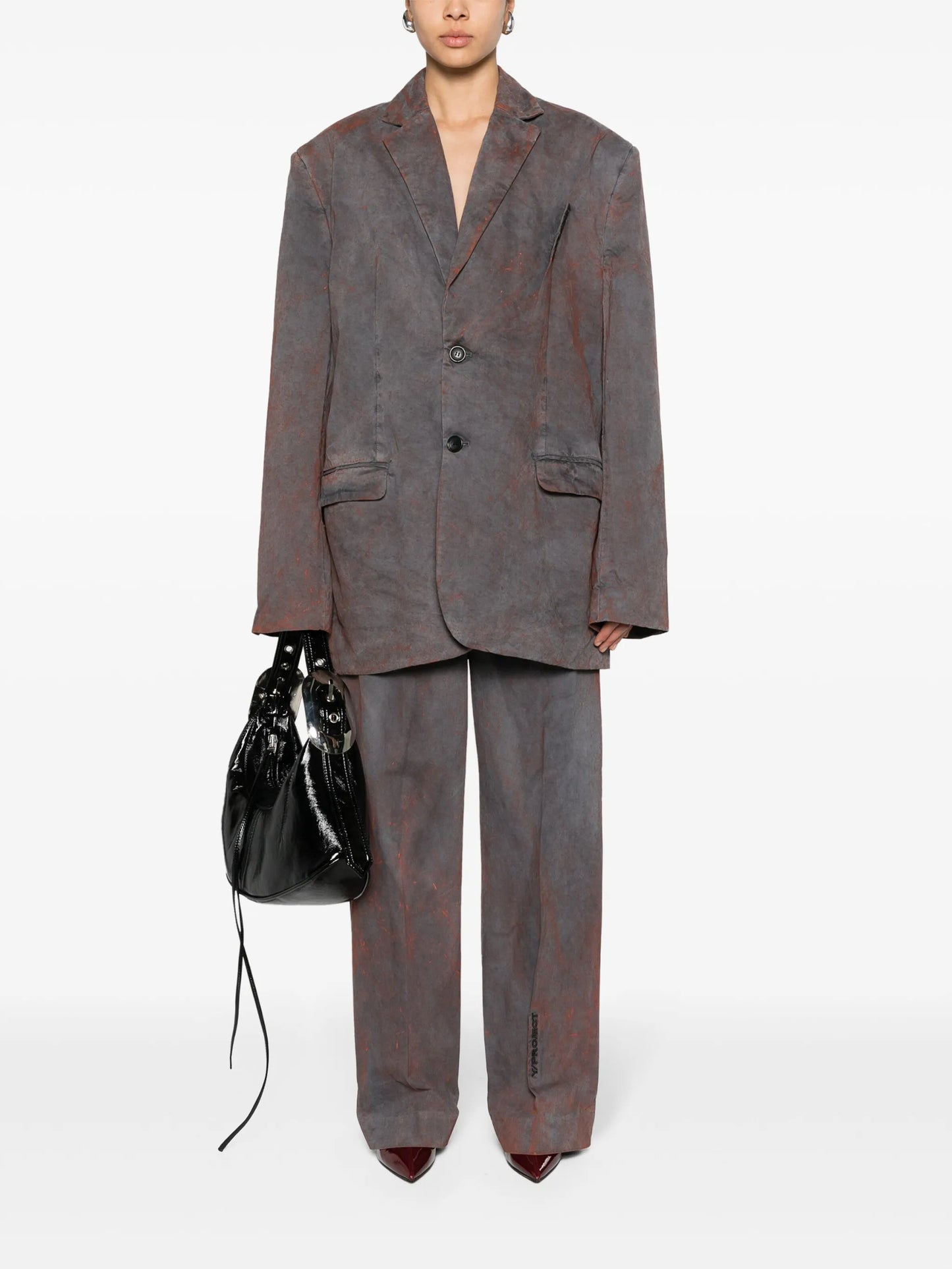 logo-embroidered pinched trousers
