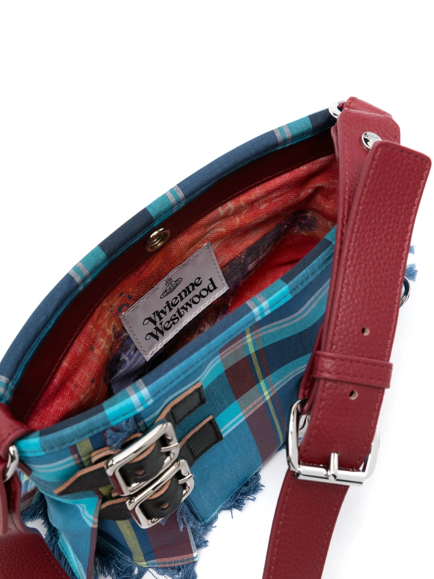 Heather tartan-check shoulder bag