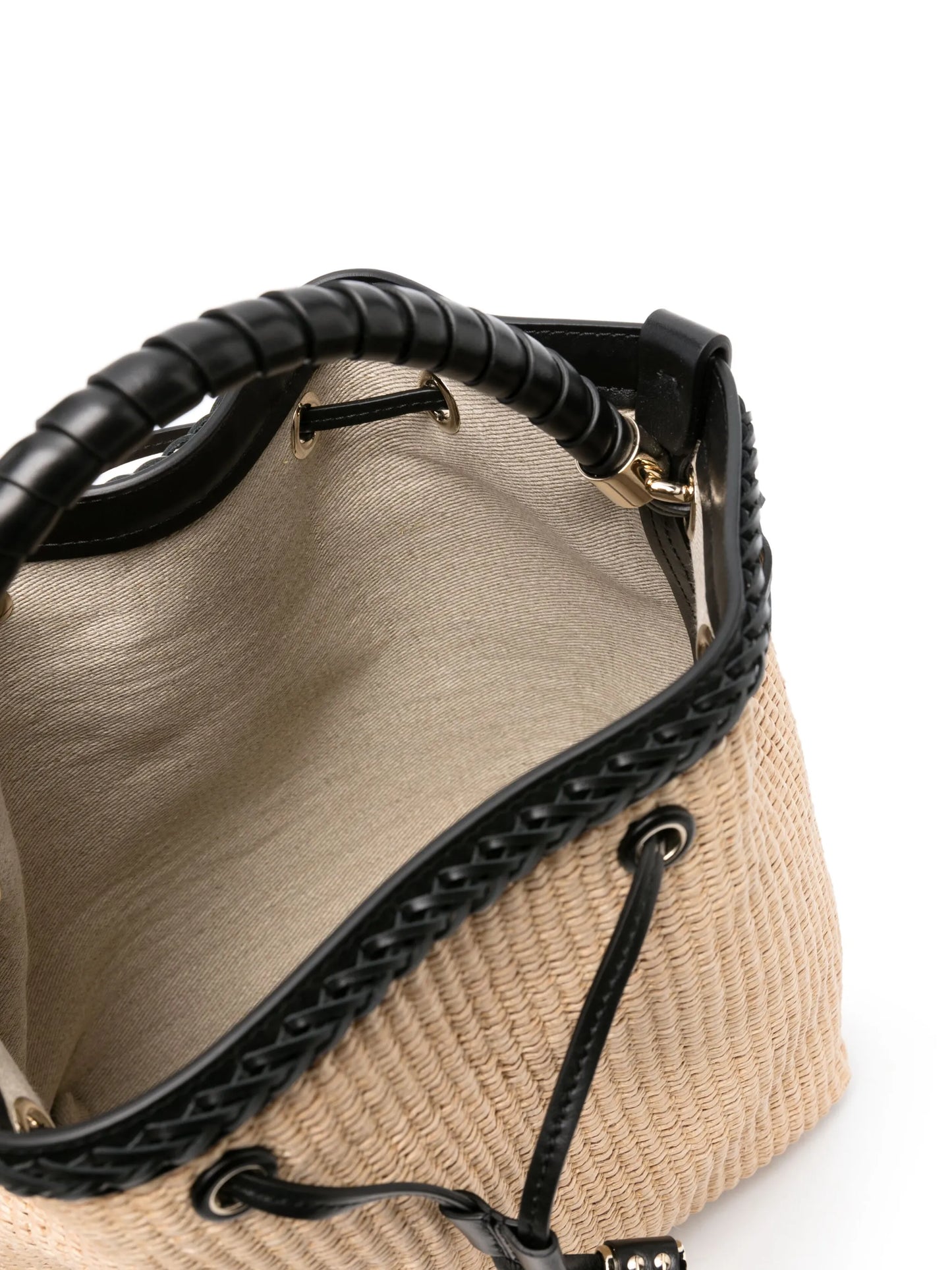 Marcie raffia bucket bag