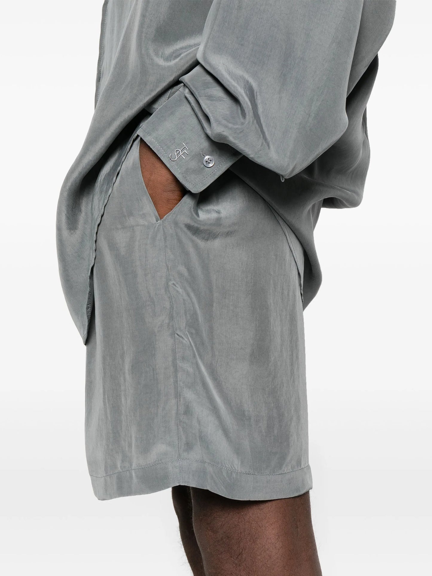 Leland pleat-detail shorts